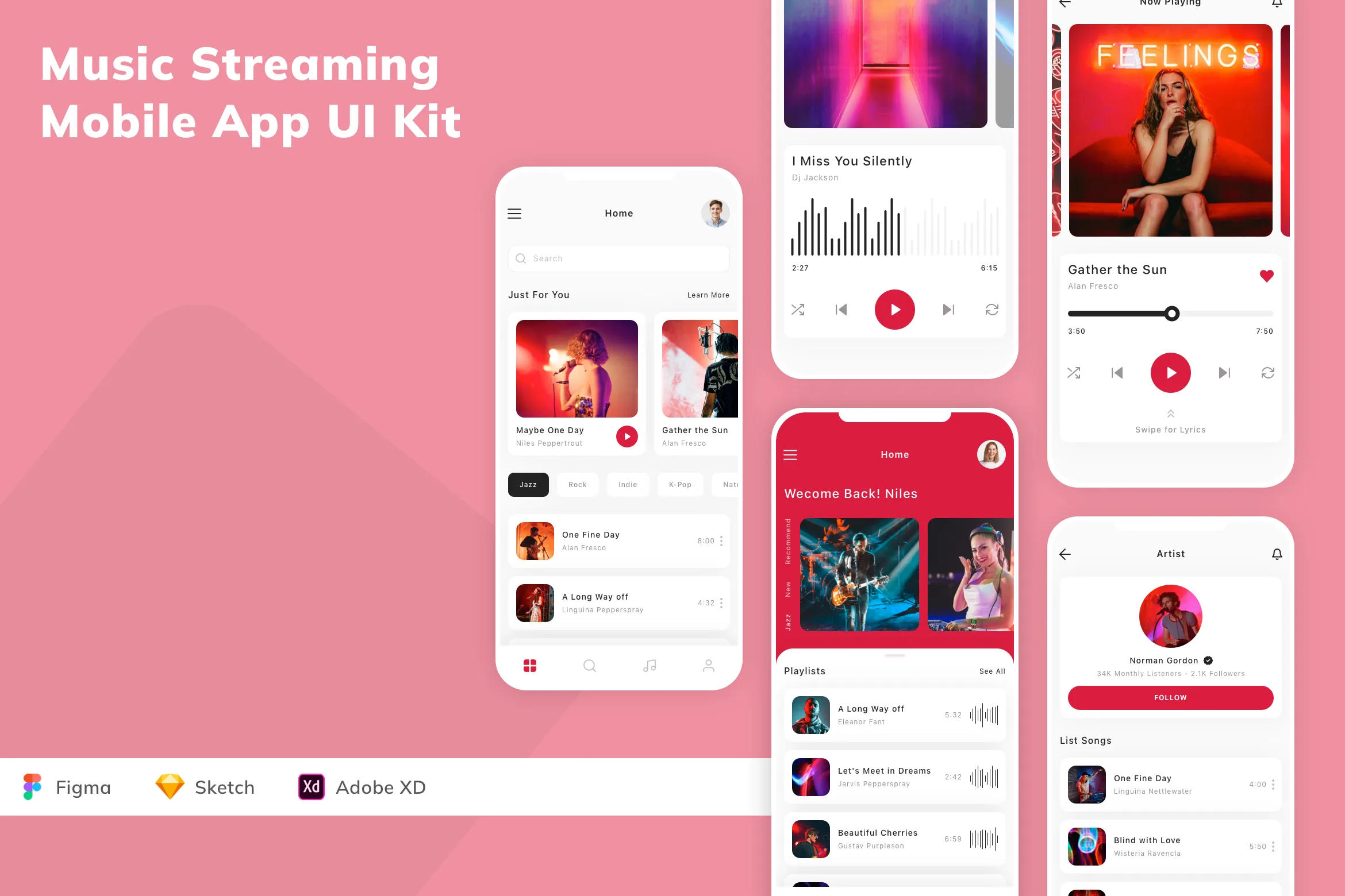 Music Streaming Mobile App UI Kit