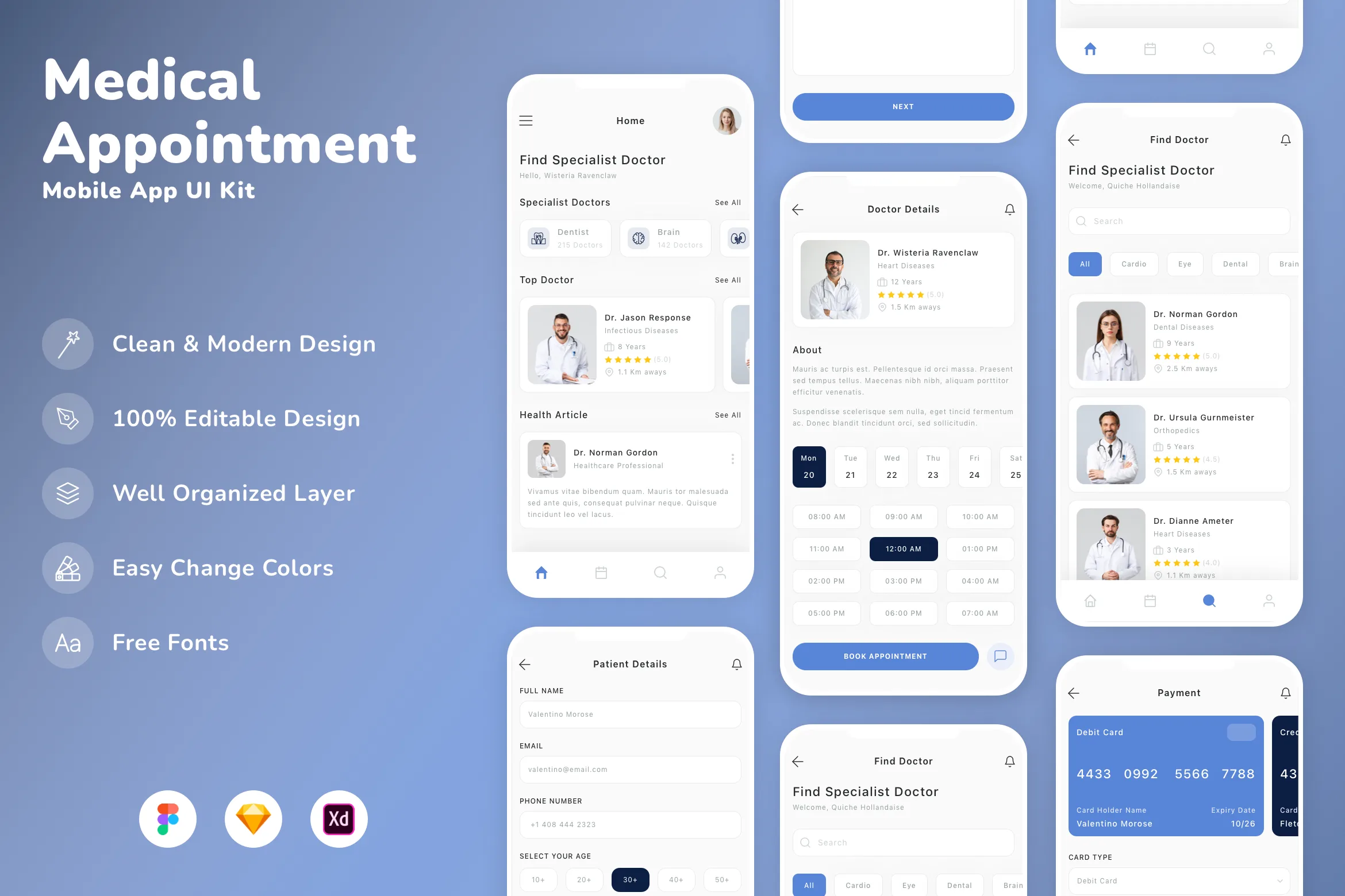 Medical Appointment Mobile App UI Kit