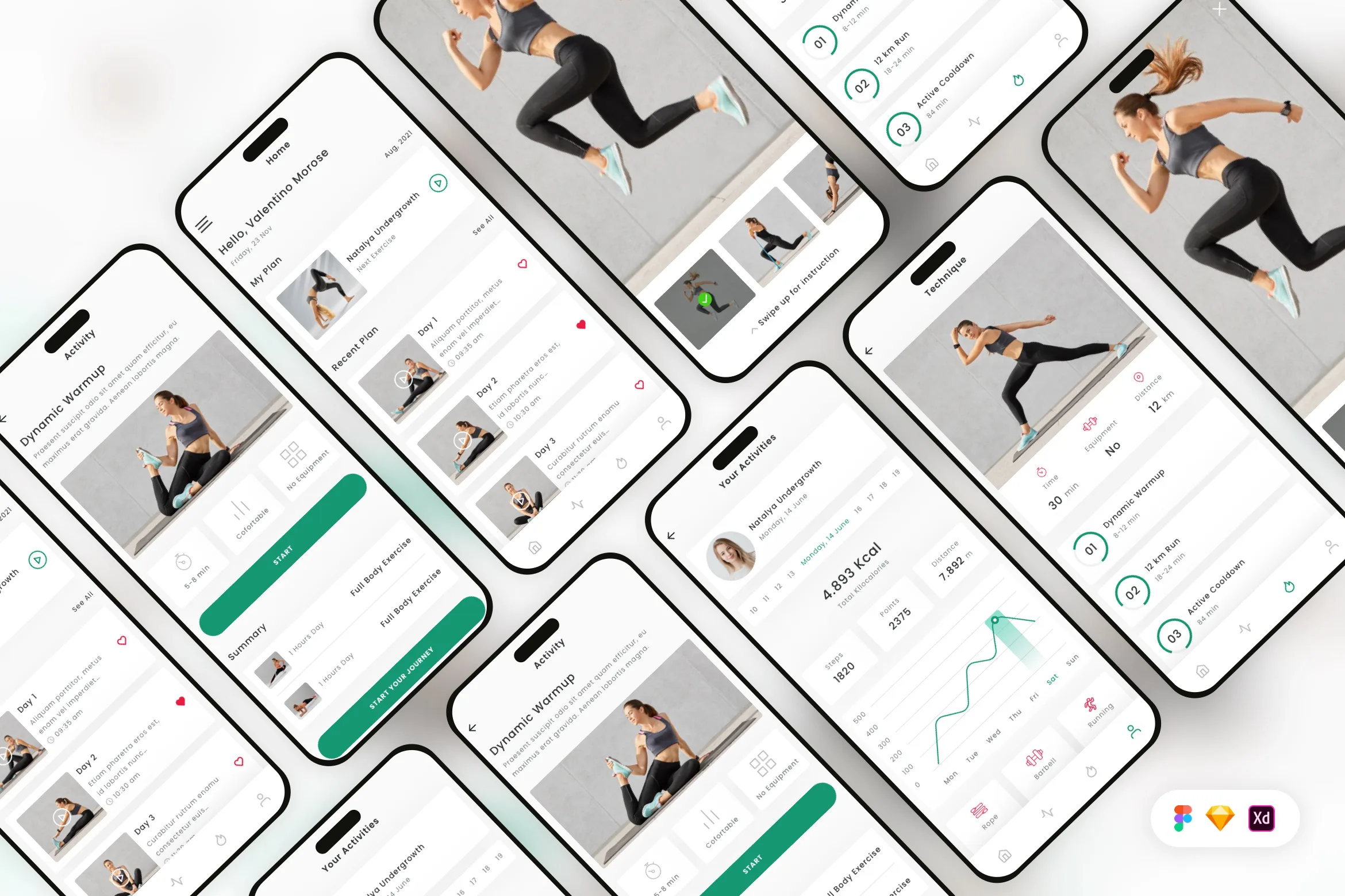 Fitness & Training Tracker Mobile App UI Kit