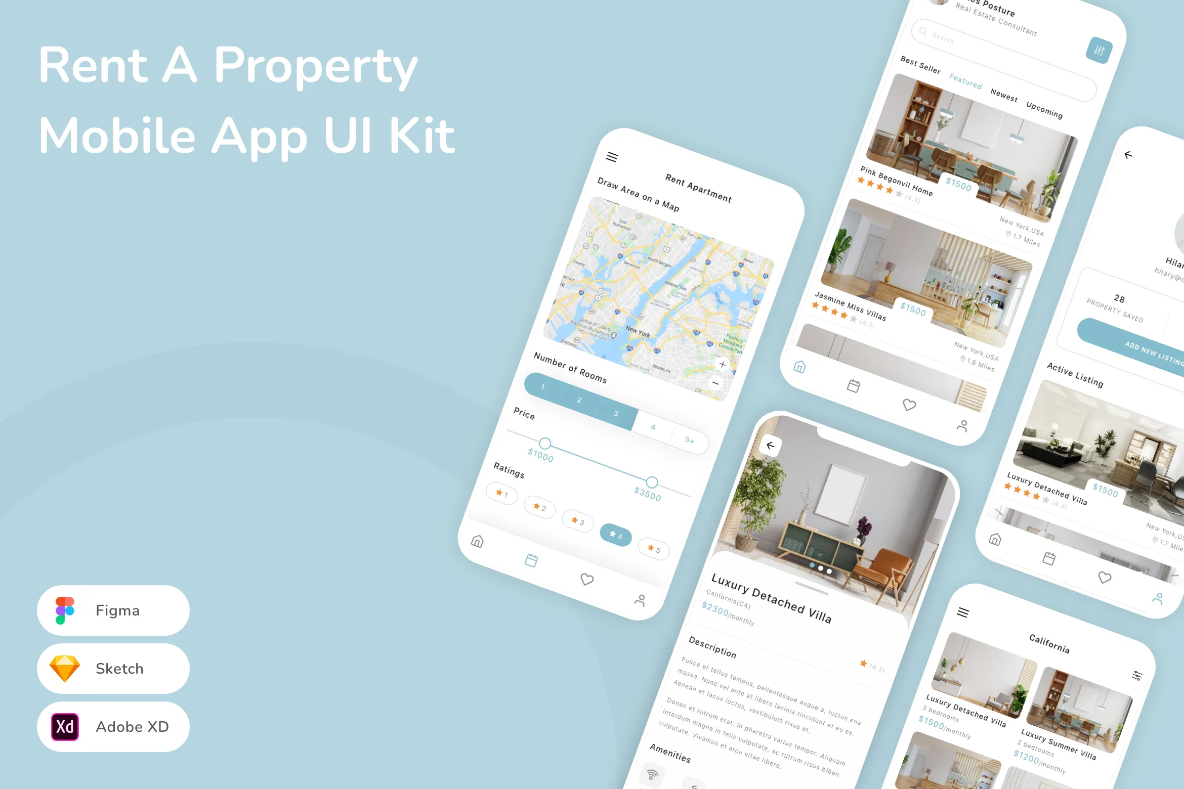 Rent A Property Mobile App UI Kit