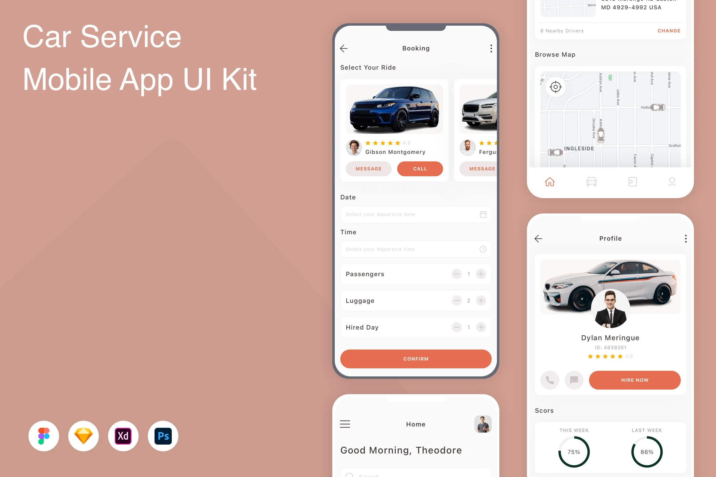 Car Service Mobile App UI Kit