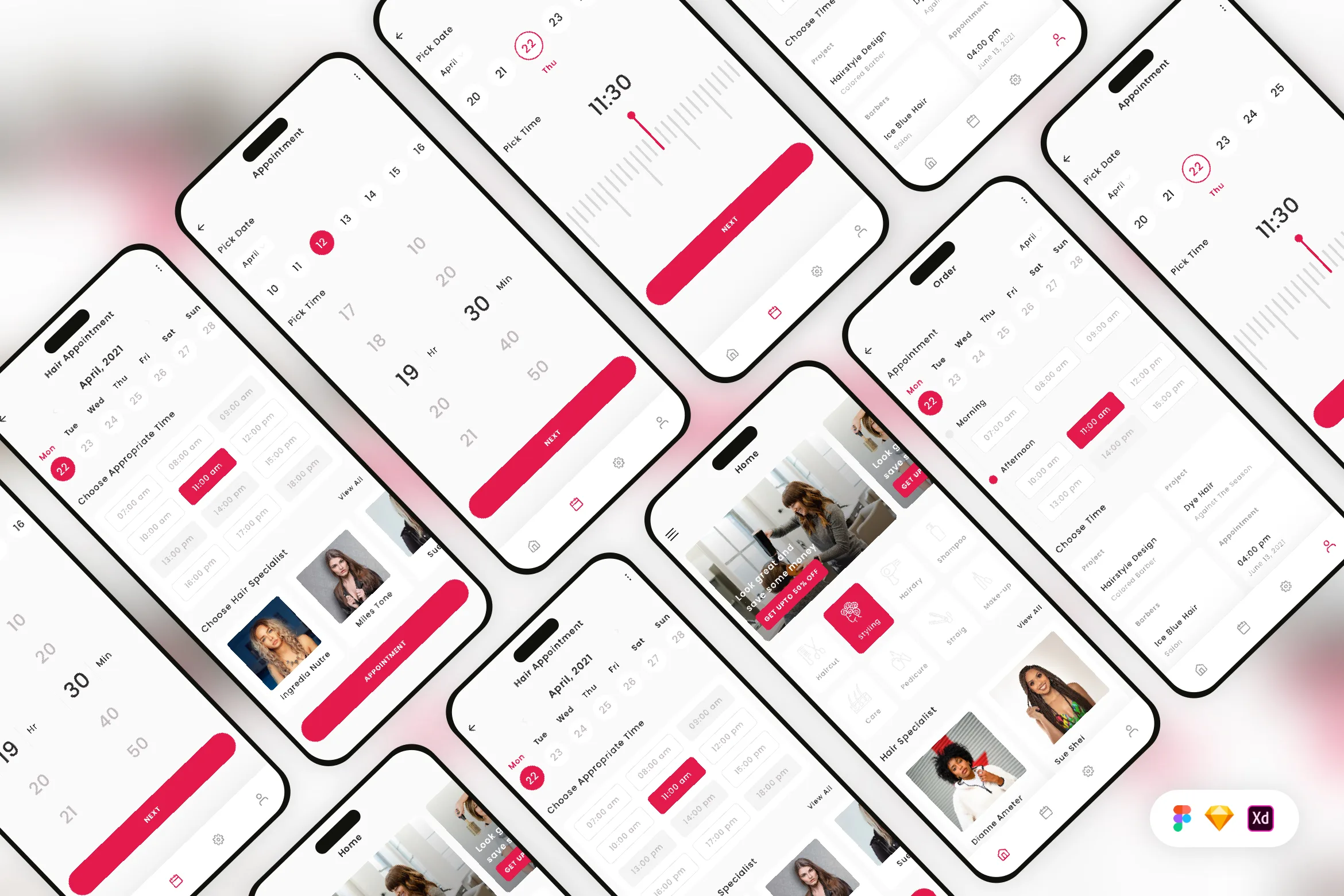 Beauty & Hair Salon Appointment Mobile App UI Kit