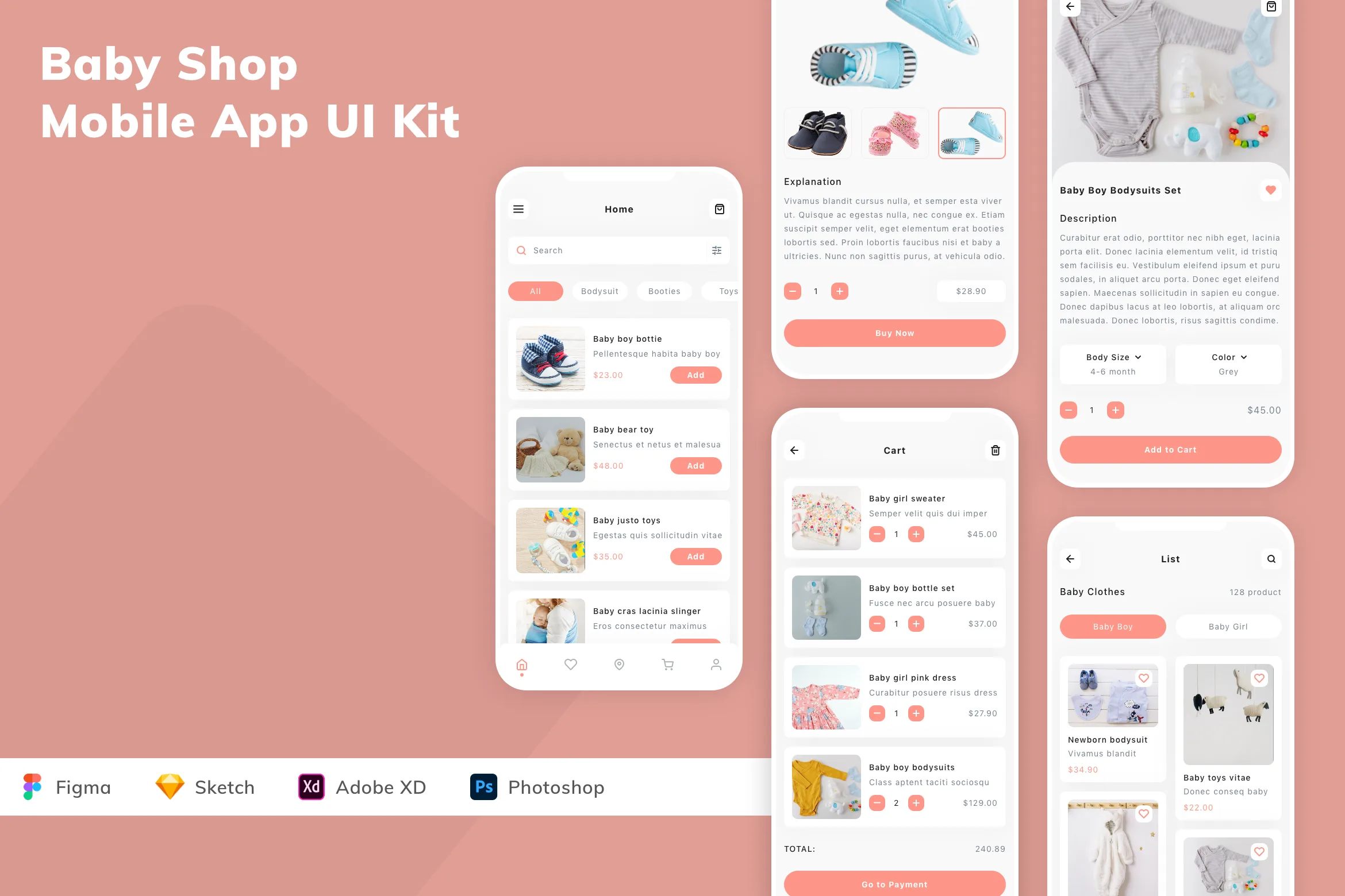 Baby Shop Mobile App UI Kit
