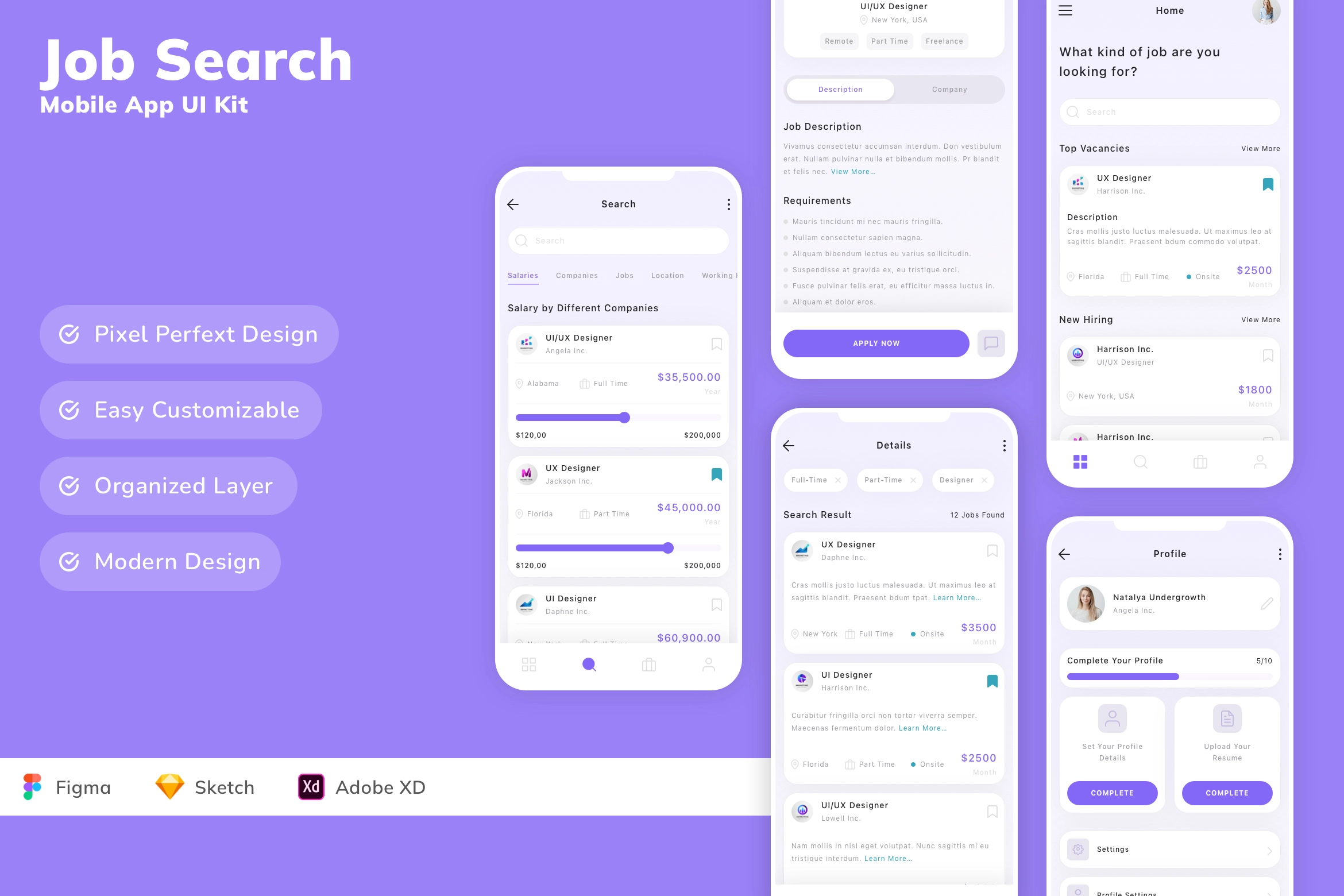 Job Search Mobile App UI Kit