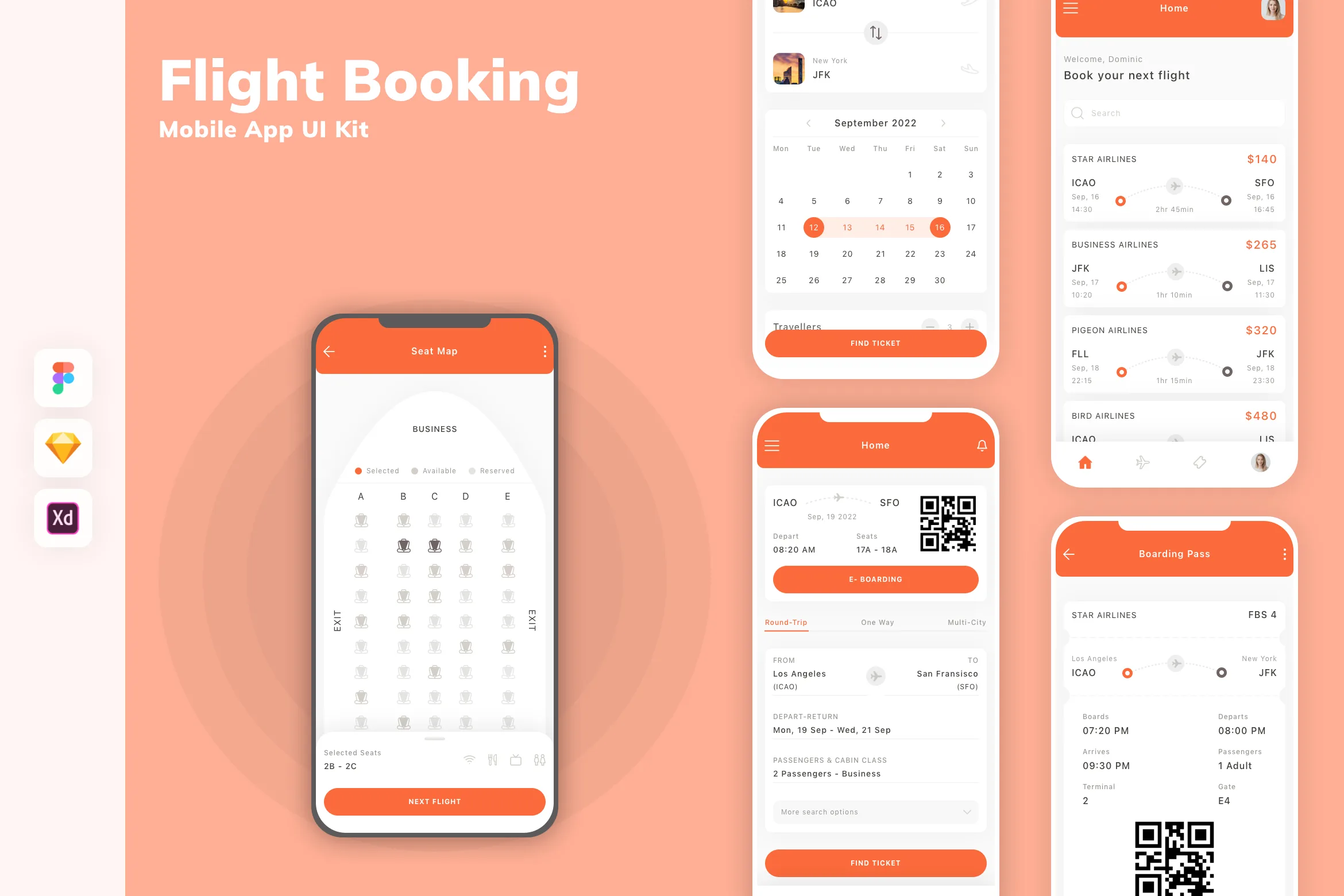 Flight Booking Mobile App UI Kit