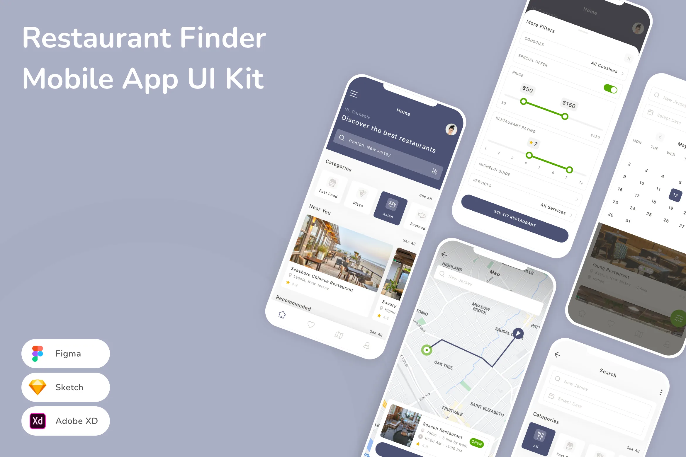 Restaurant Finder Mobile App UI Kit