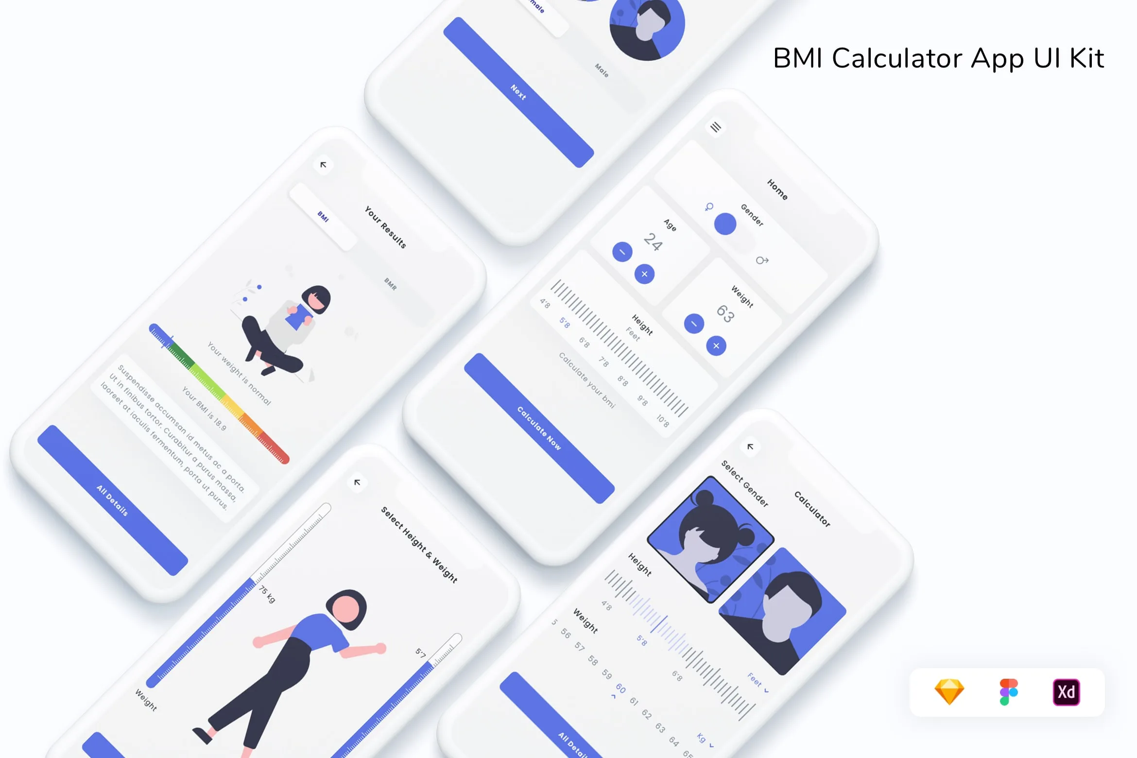 BMI Calculator App UI Kit