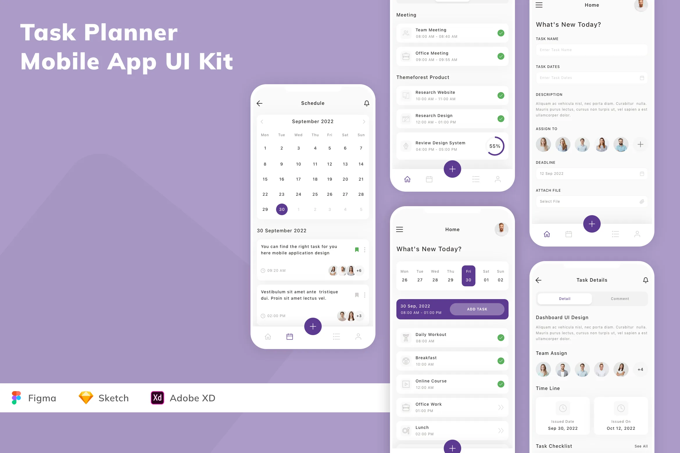 Task Planner Mobile App UI Kit