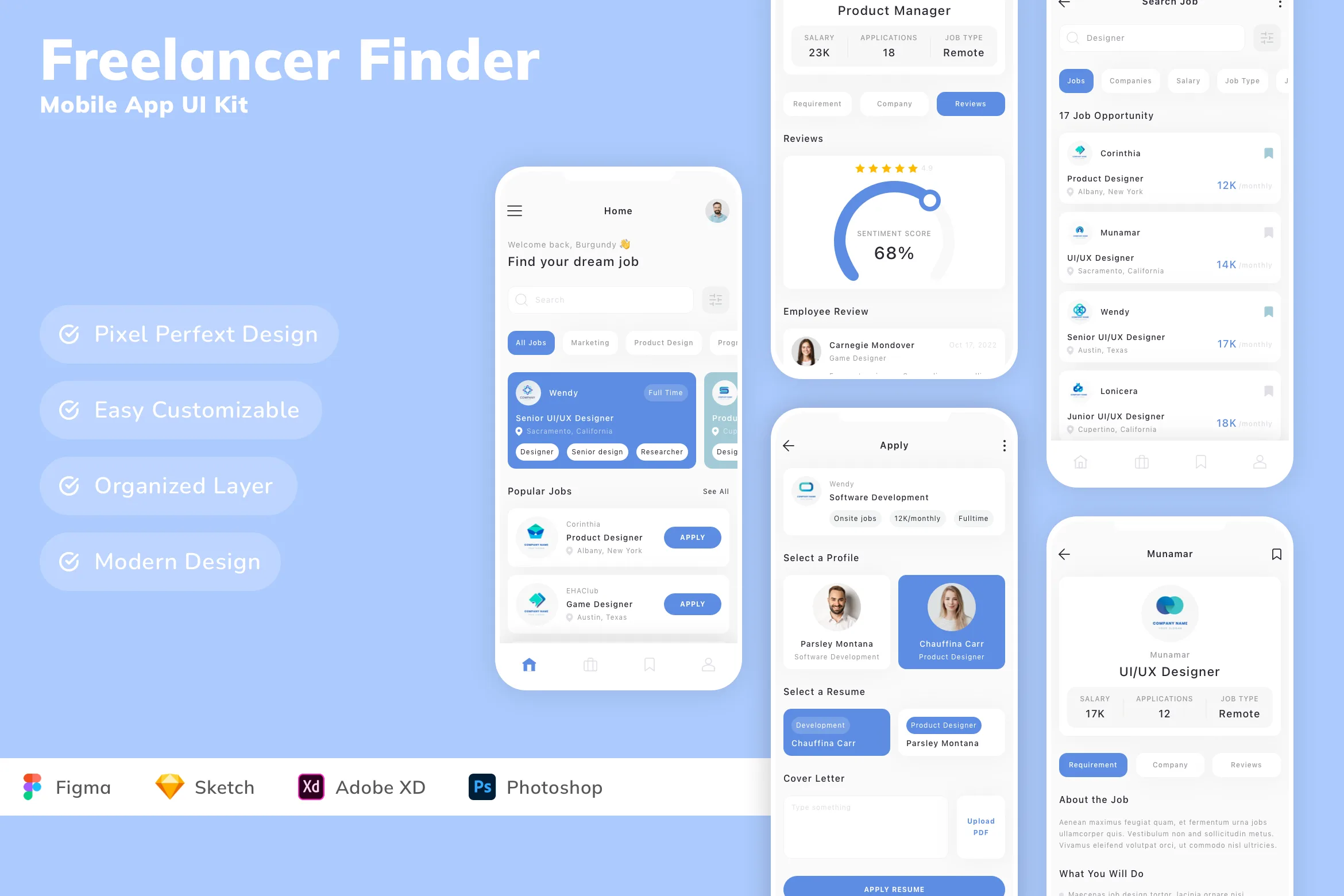 Freelancer Finder Mobile App UI Kit