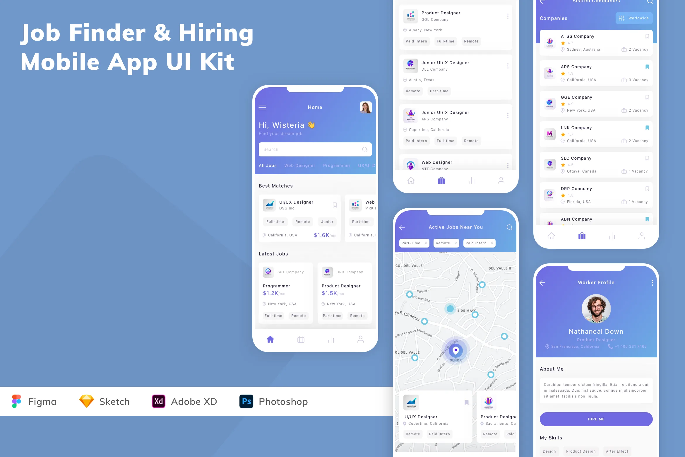 Job Finder & Hiring Mobile App UI Kit