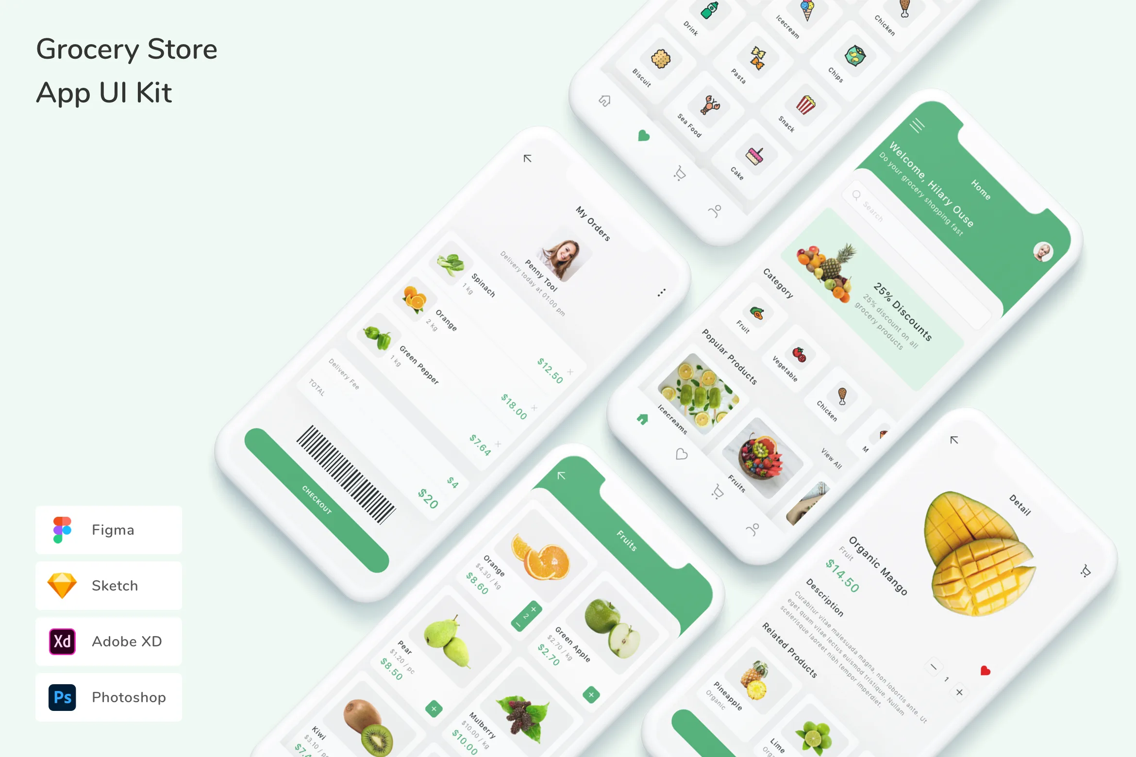 Grocery Store App UI Kit for Figma, Sketch & XD | UIworkshop