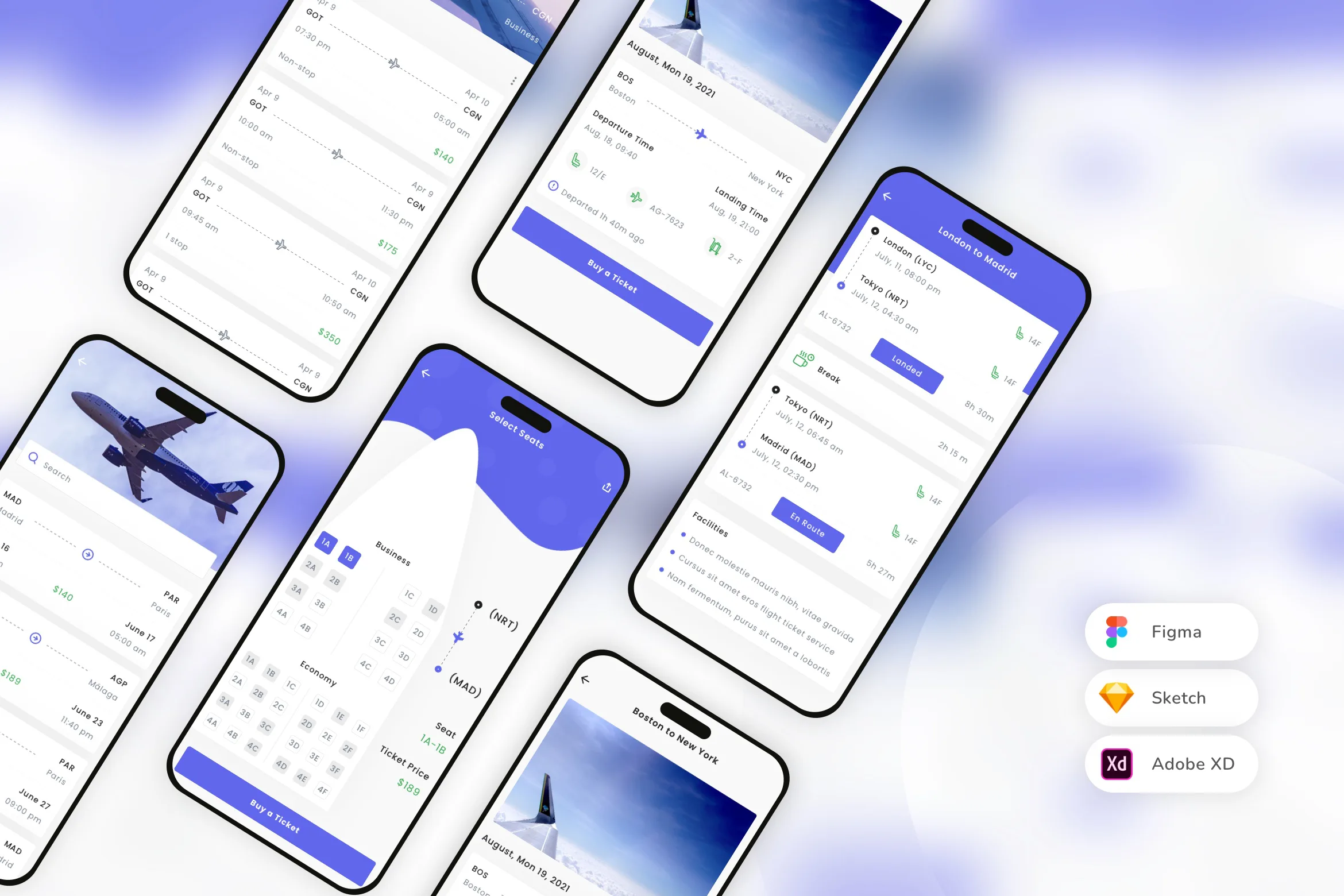 Flight Booking Mobile App UI Kit