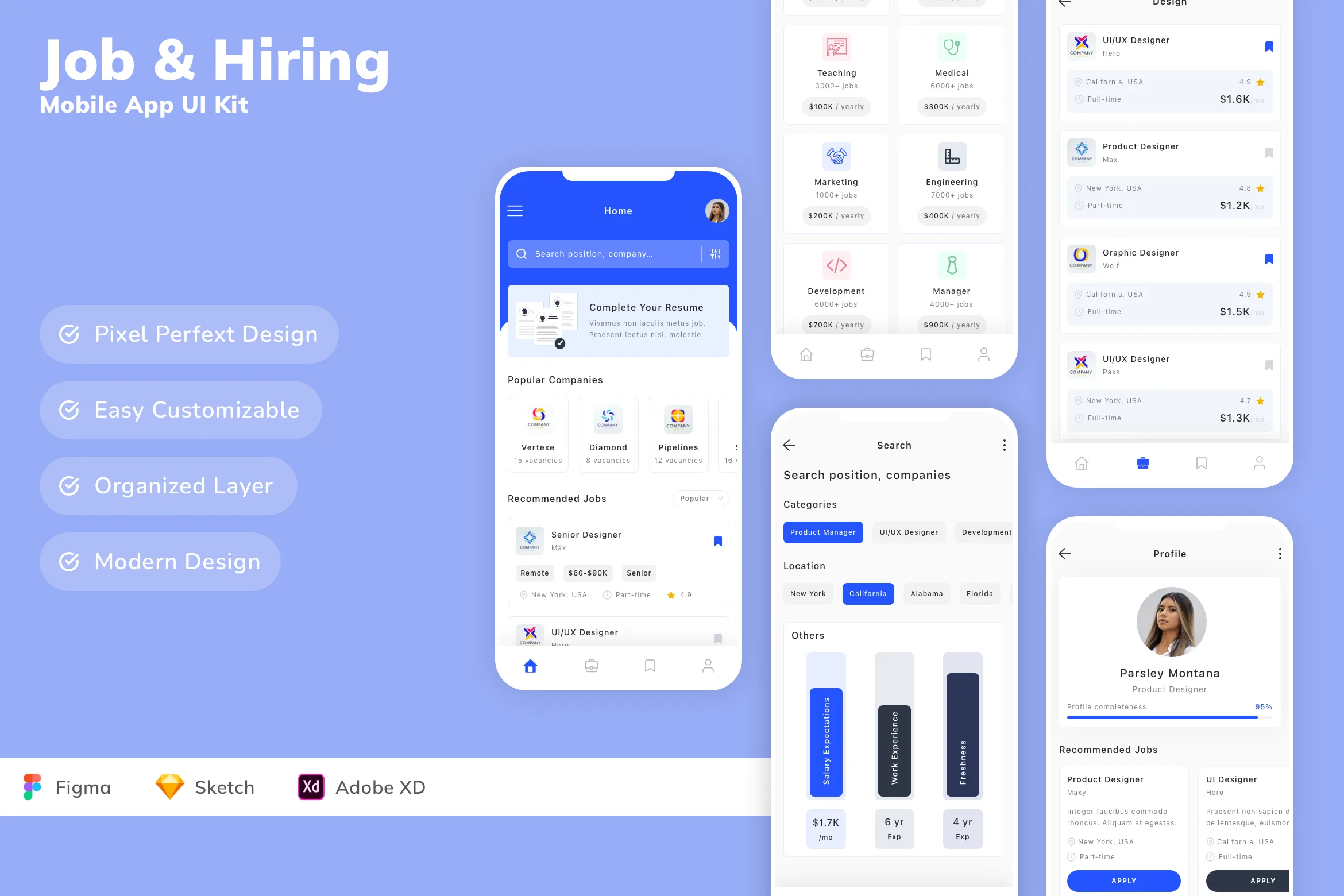 Job & Hiring Mobile App UI Kit