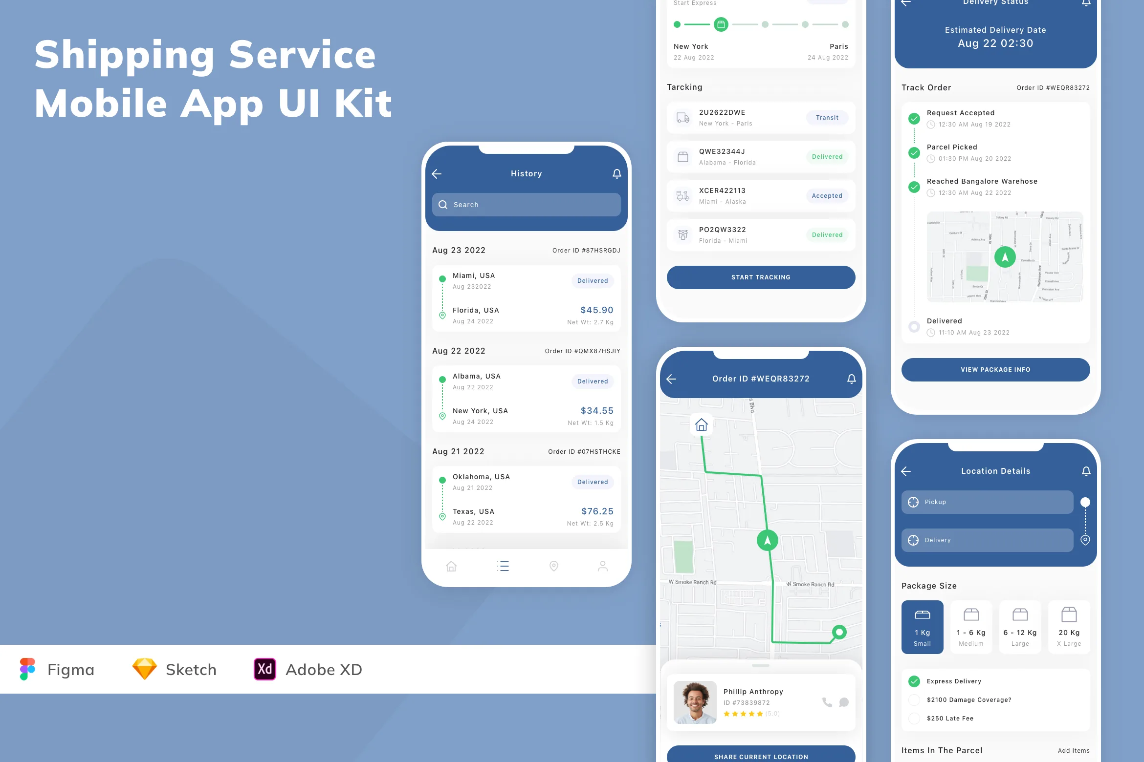 Shipping Service Mobile App UI Kit