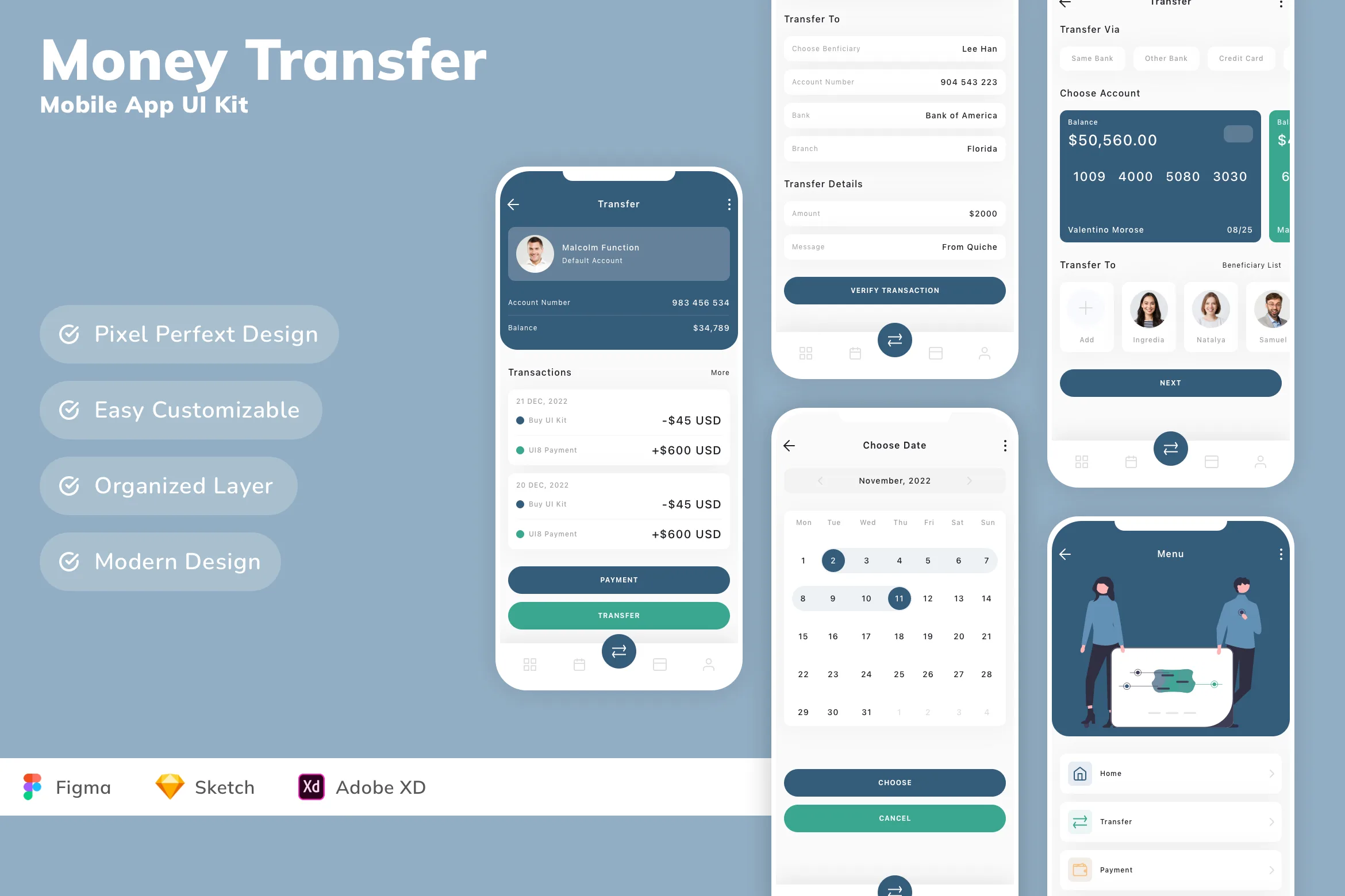 Money Transfer Mobile App UI Kit