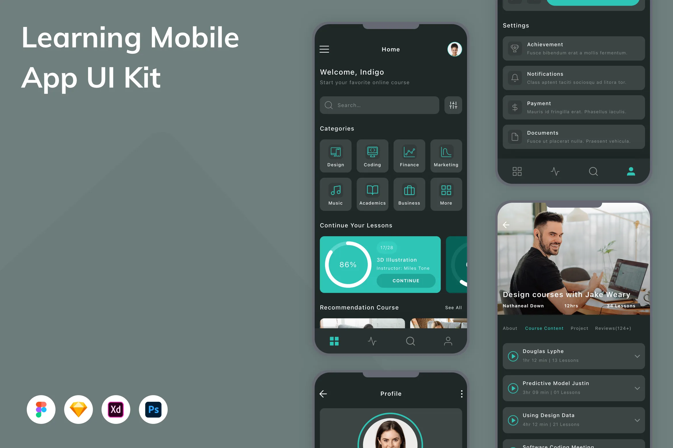 Learning Mobile App UI Kit
