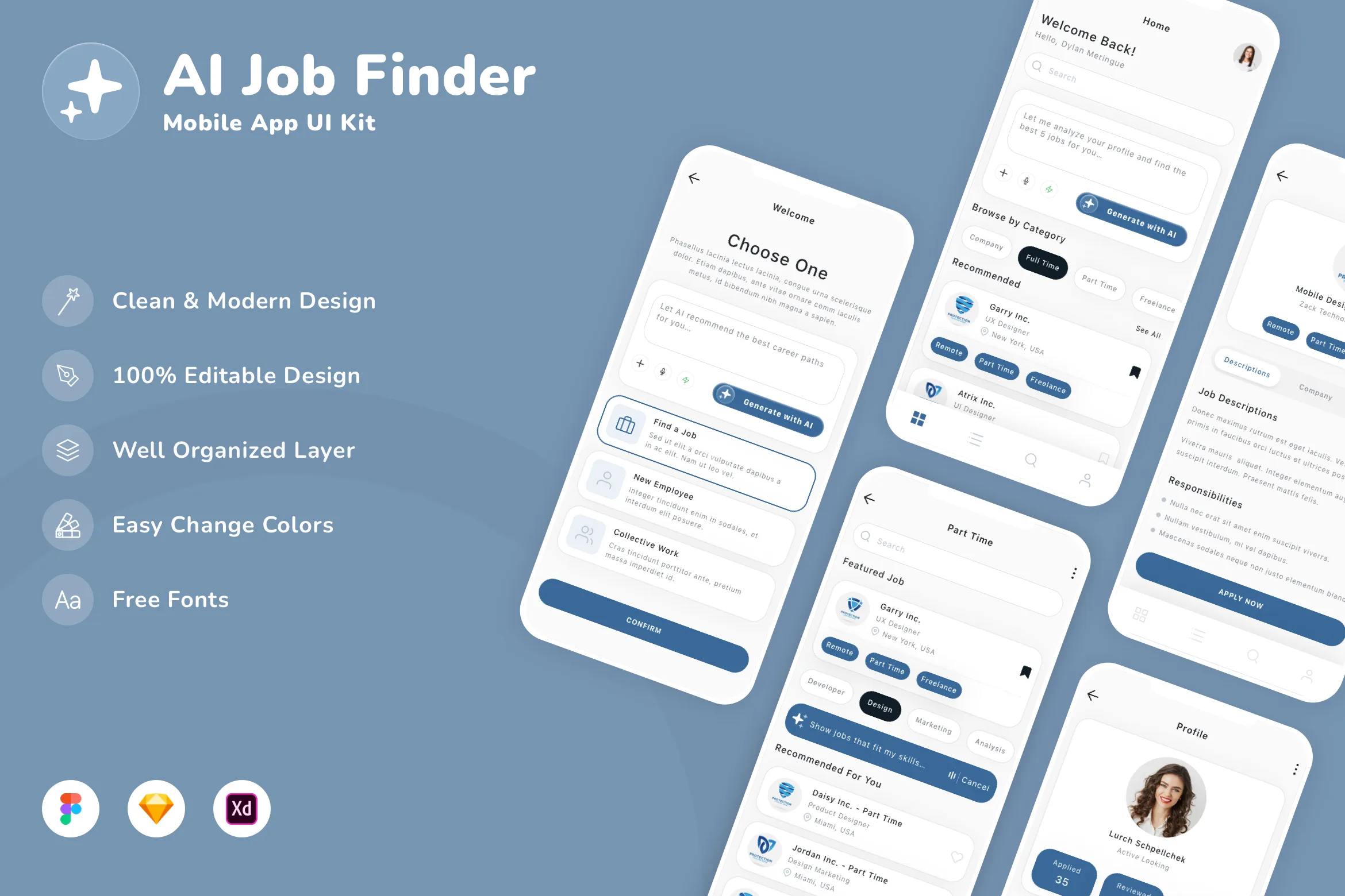AI Job Finder Mobile App UI Kit