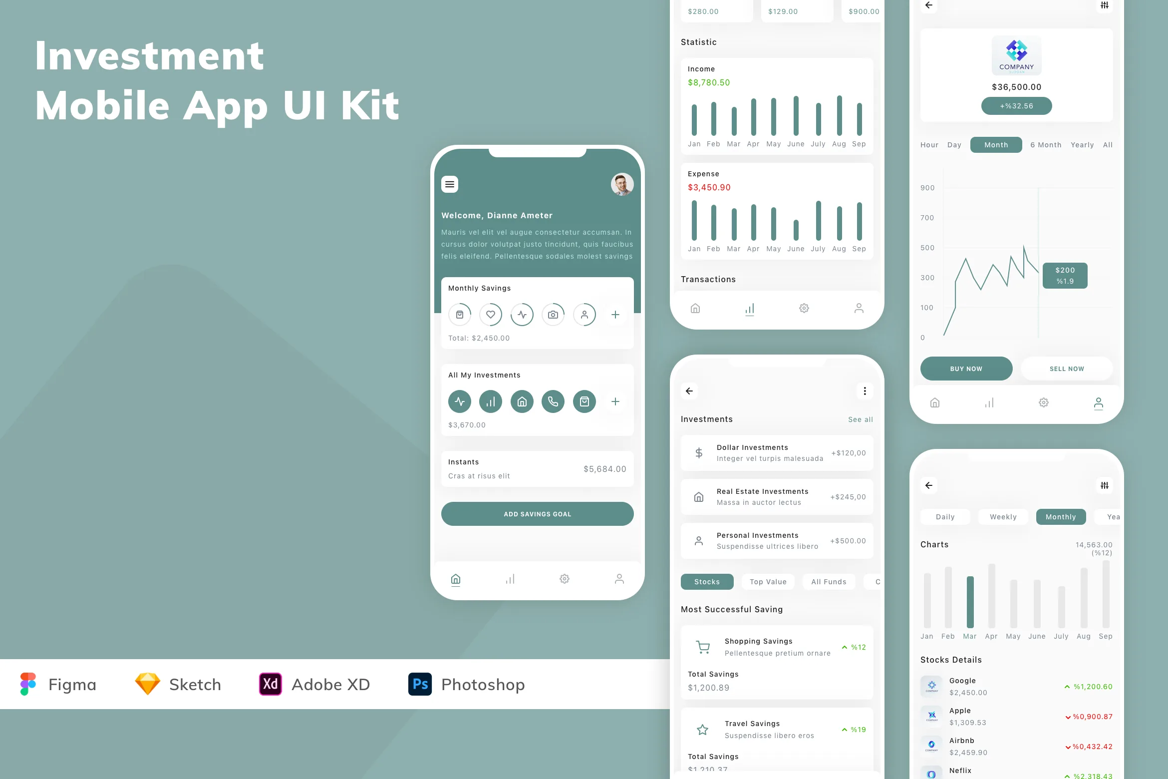Investment Mobile App UI Kit