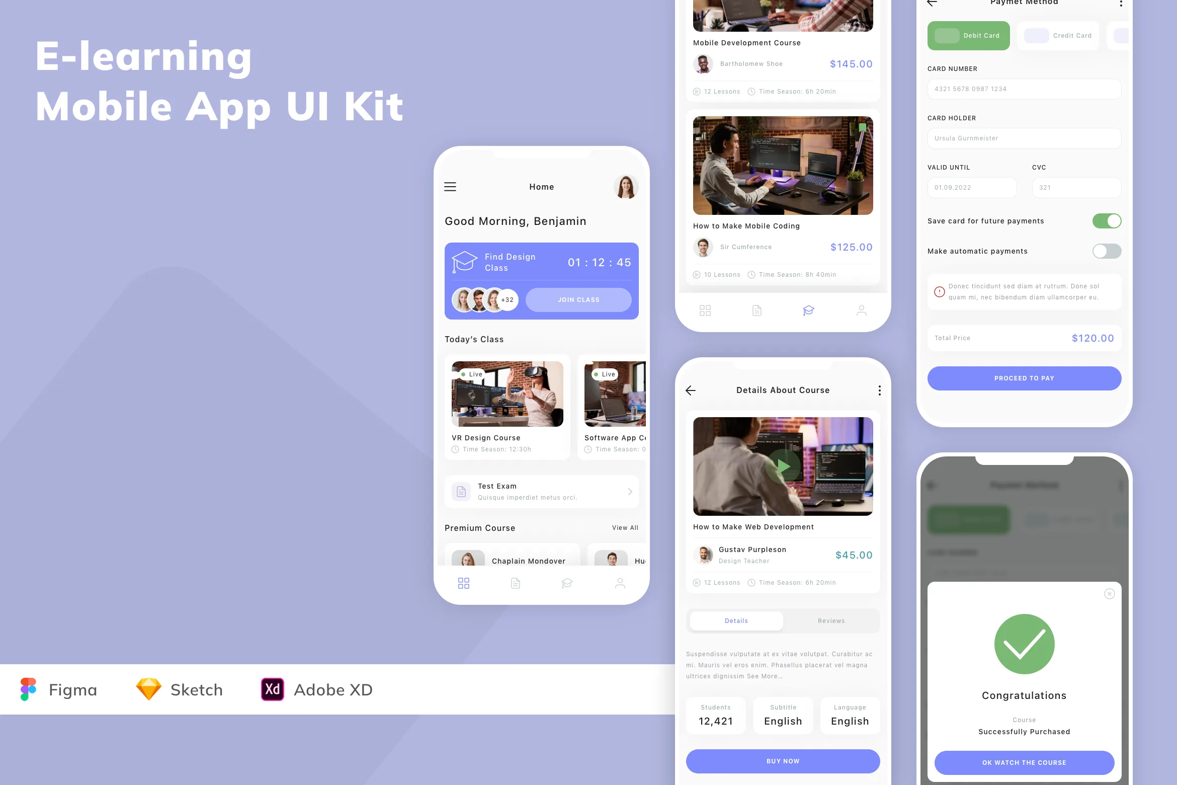 E-learning Mobile App UI Kit