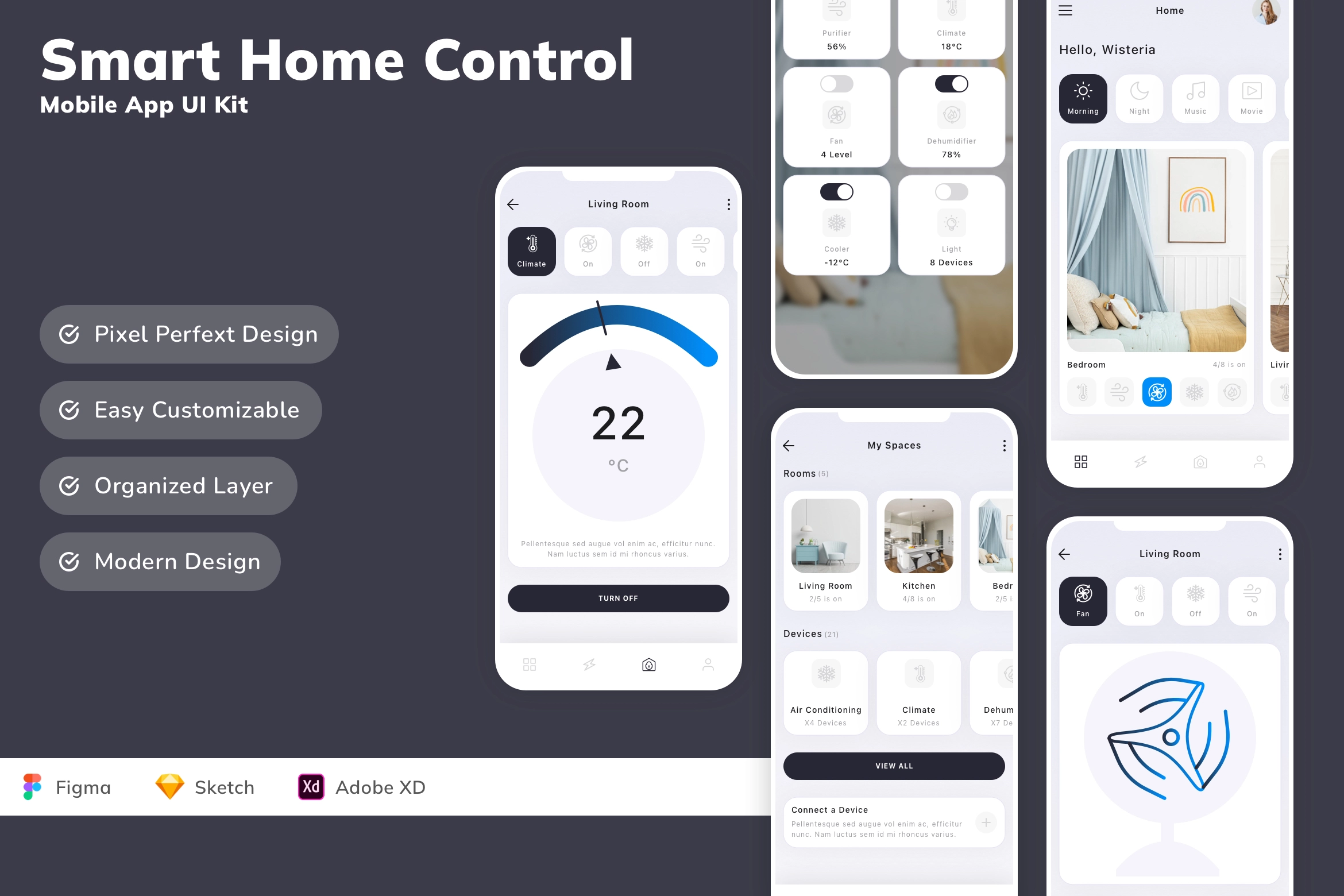 Smart Home Control Mobile App UI Kit