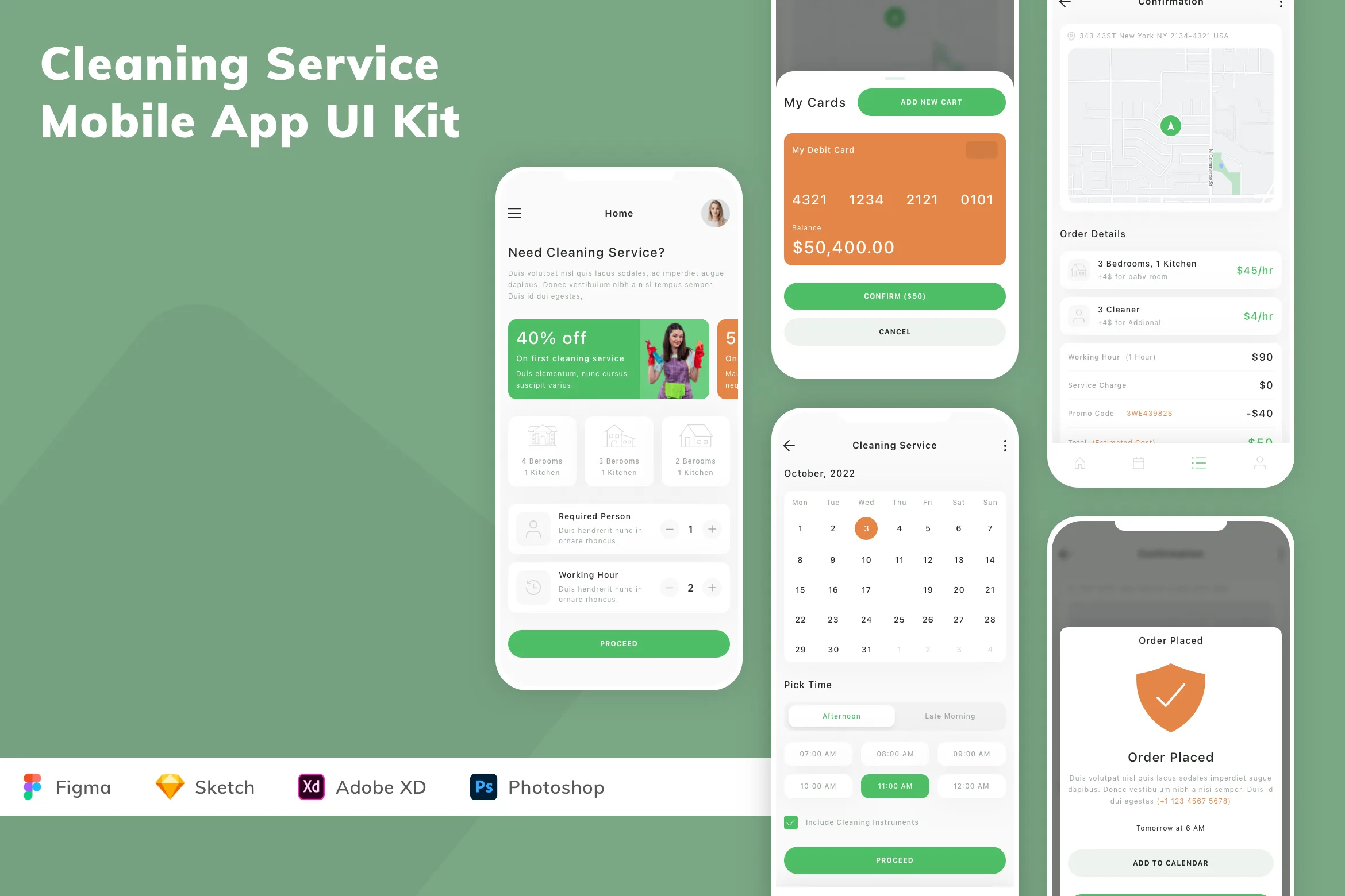 Cleaning Service Mobile App UI Kit