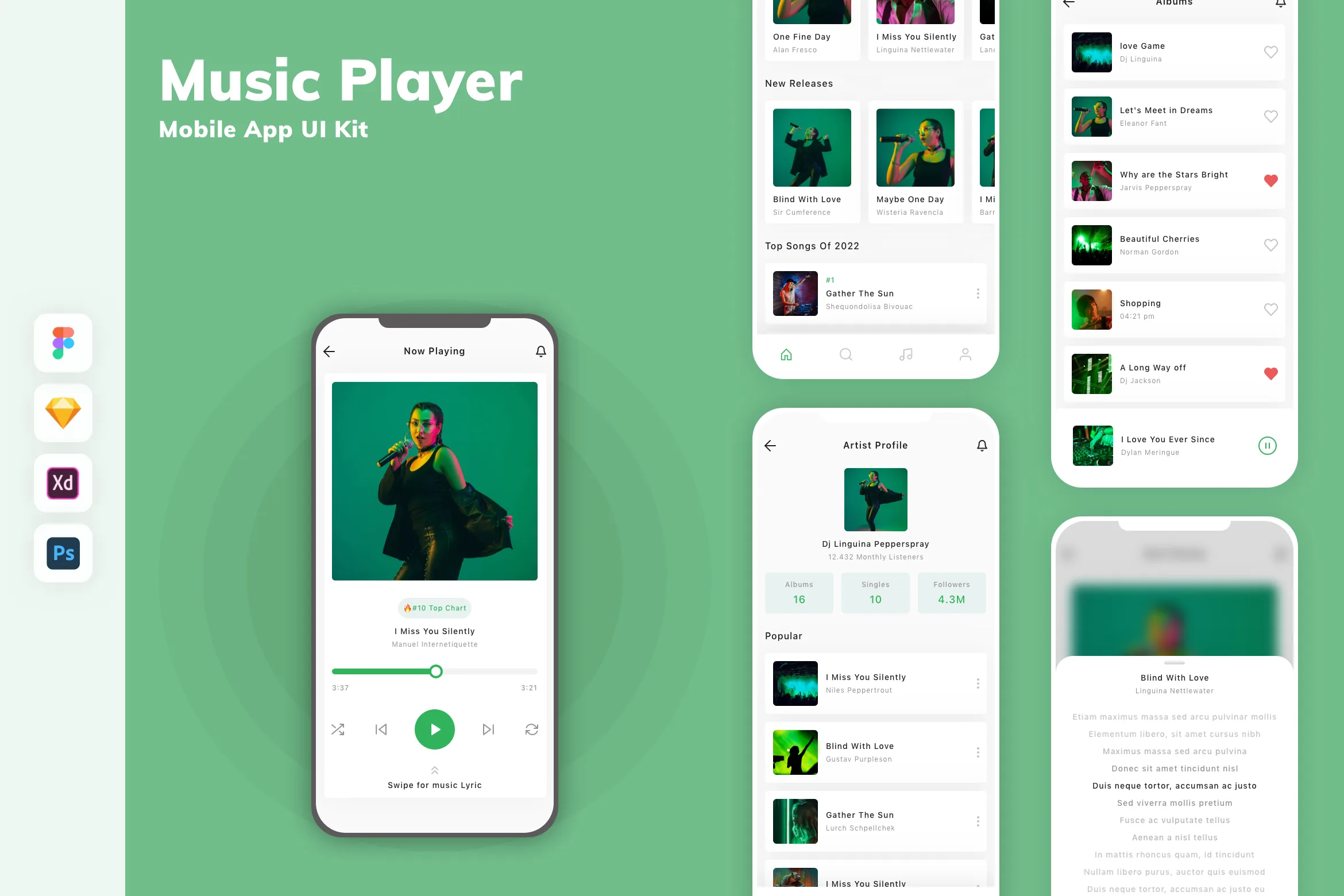 Music Player Mobile App UI Kit