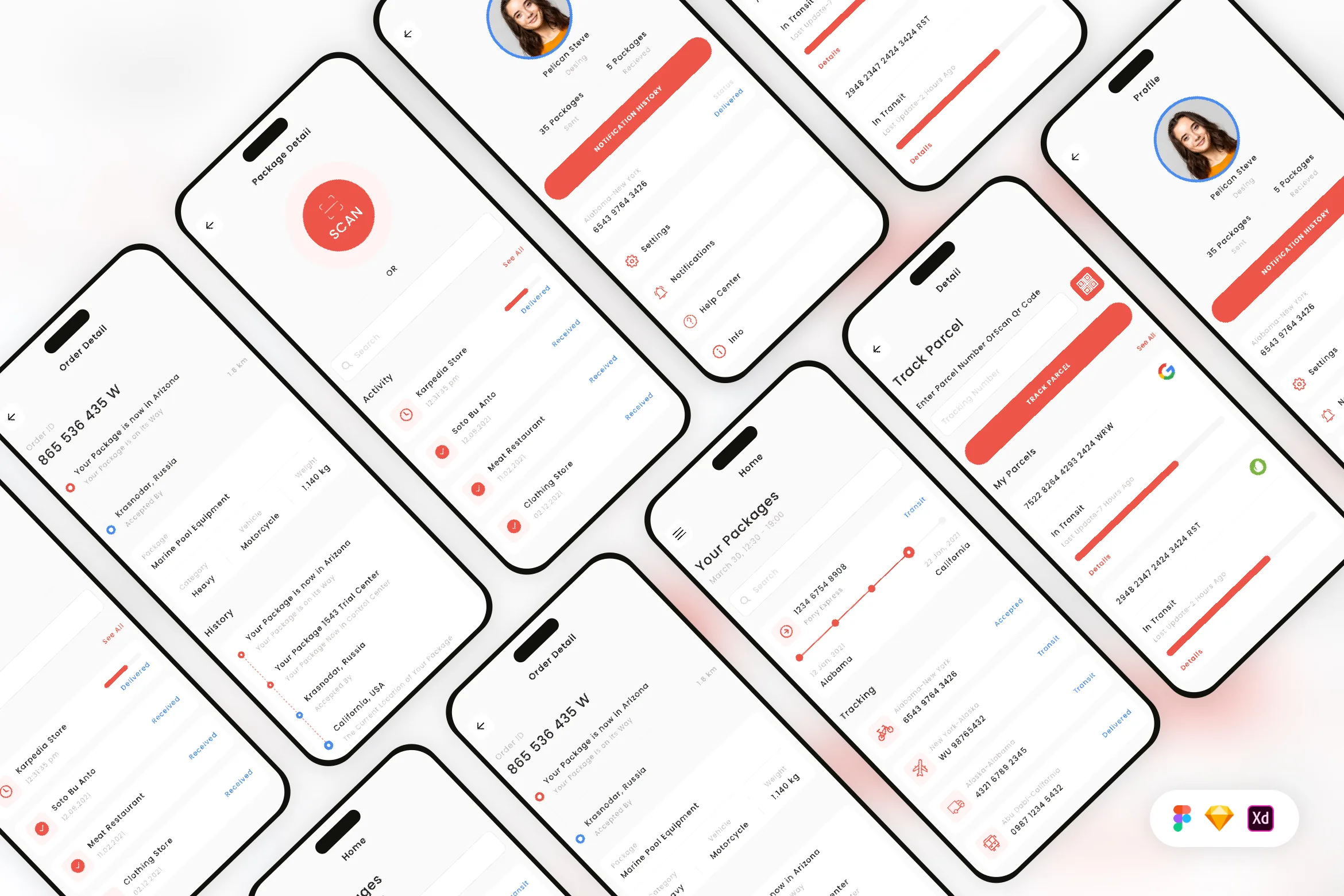 Parcel & Package Delivery Mobile App UI Kit