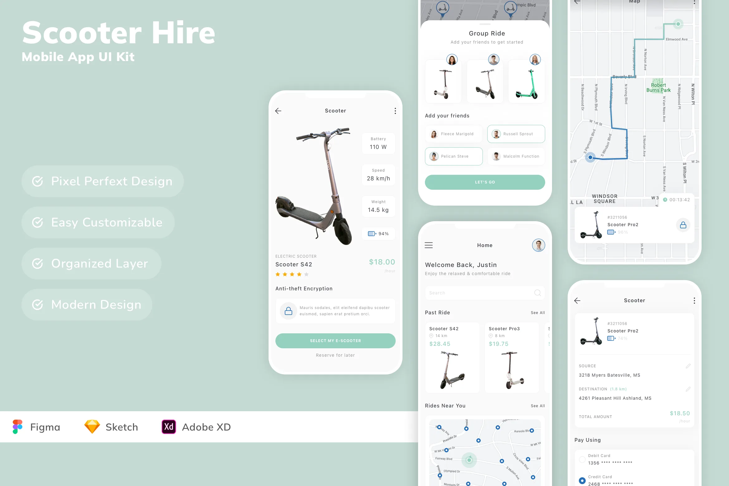 Scooter Hire Mobile App UI Kit