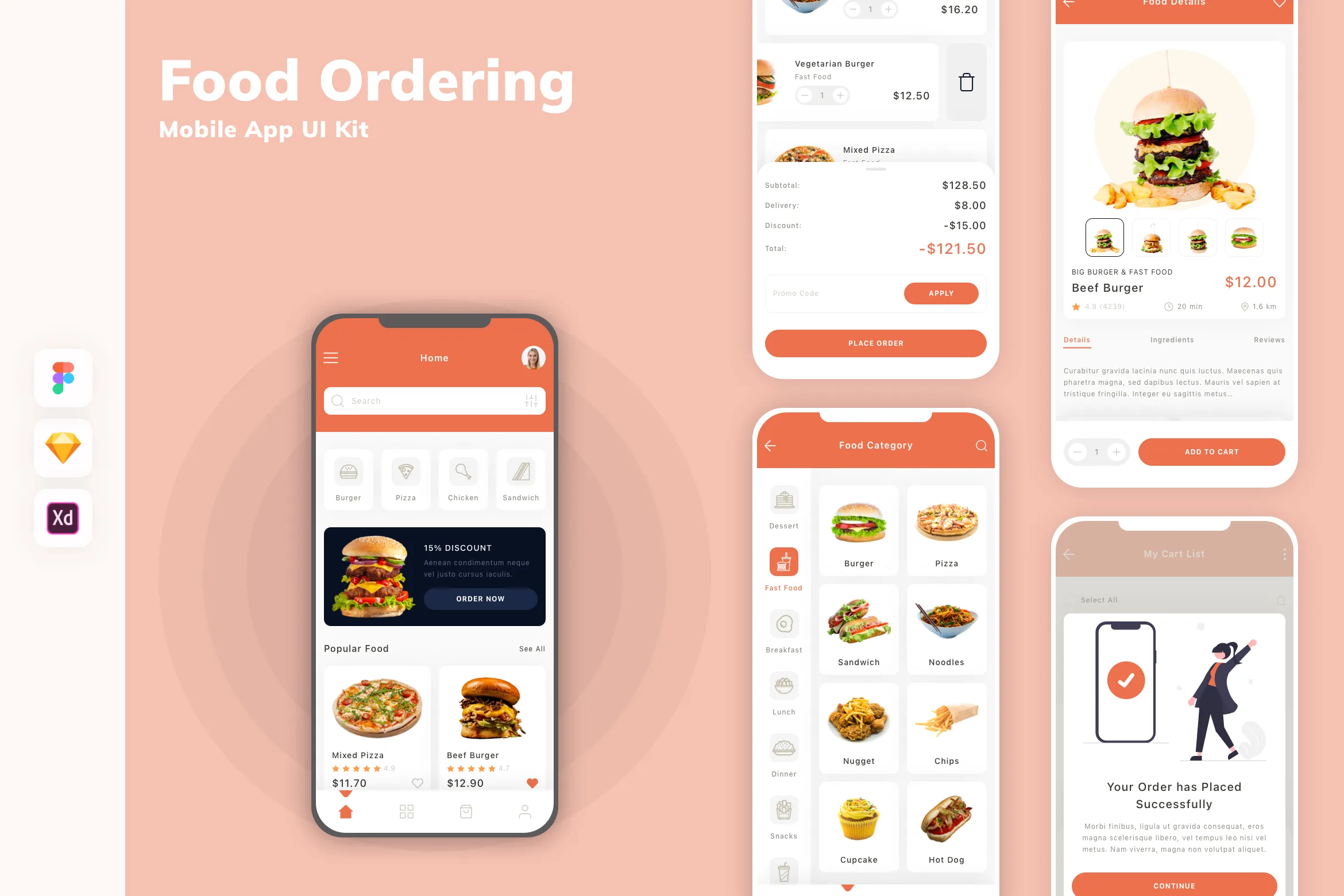 Food Ordering Mobile App UI Kit