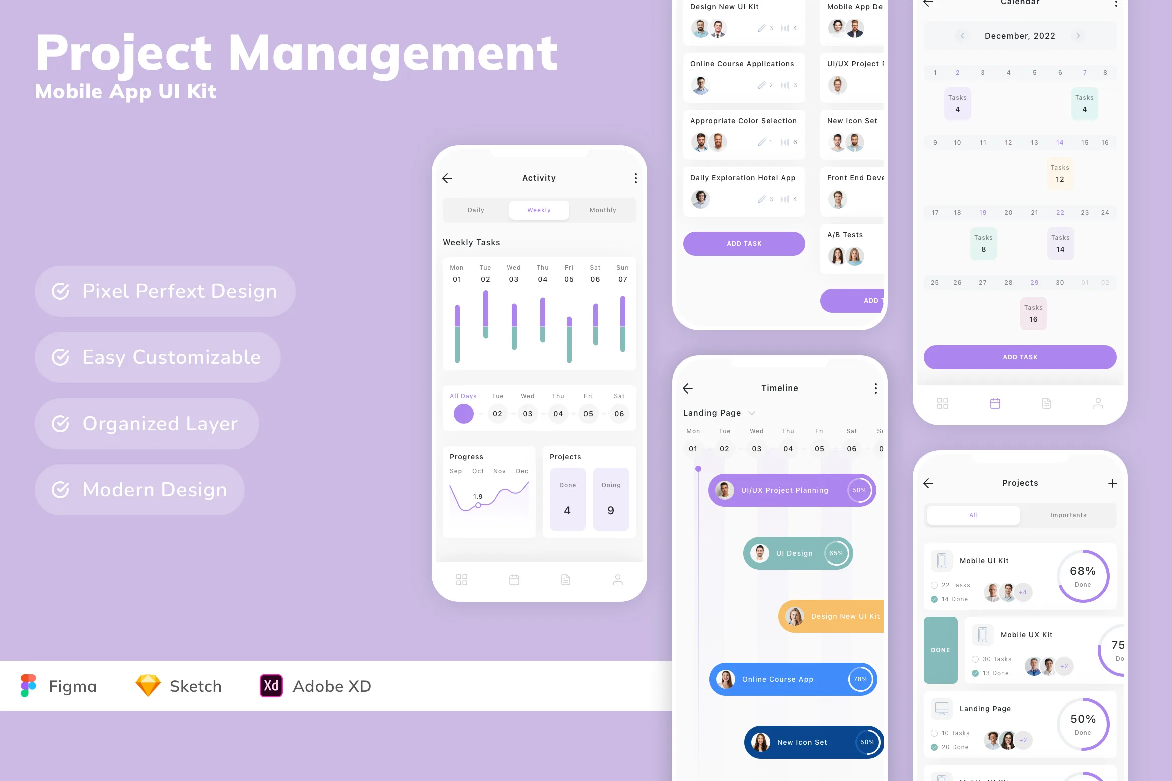 Project Management Mobile App UI Kit