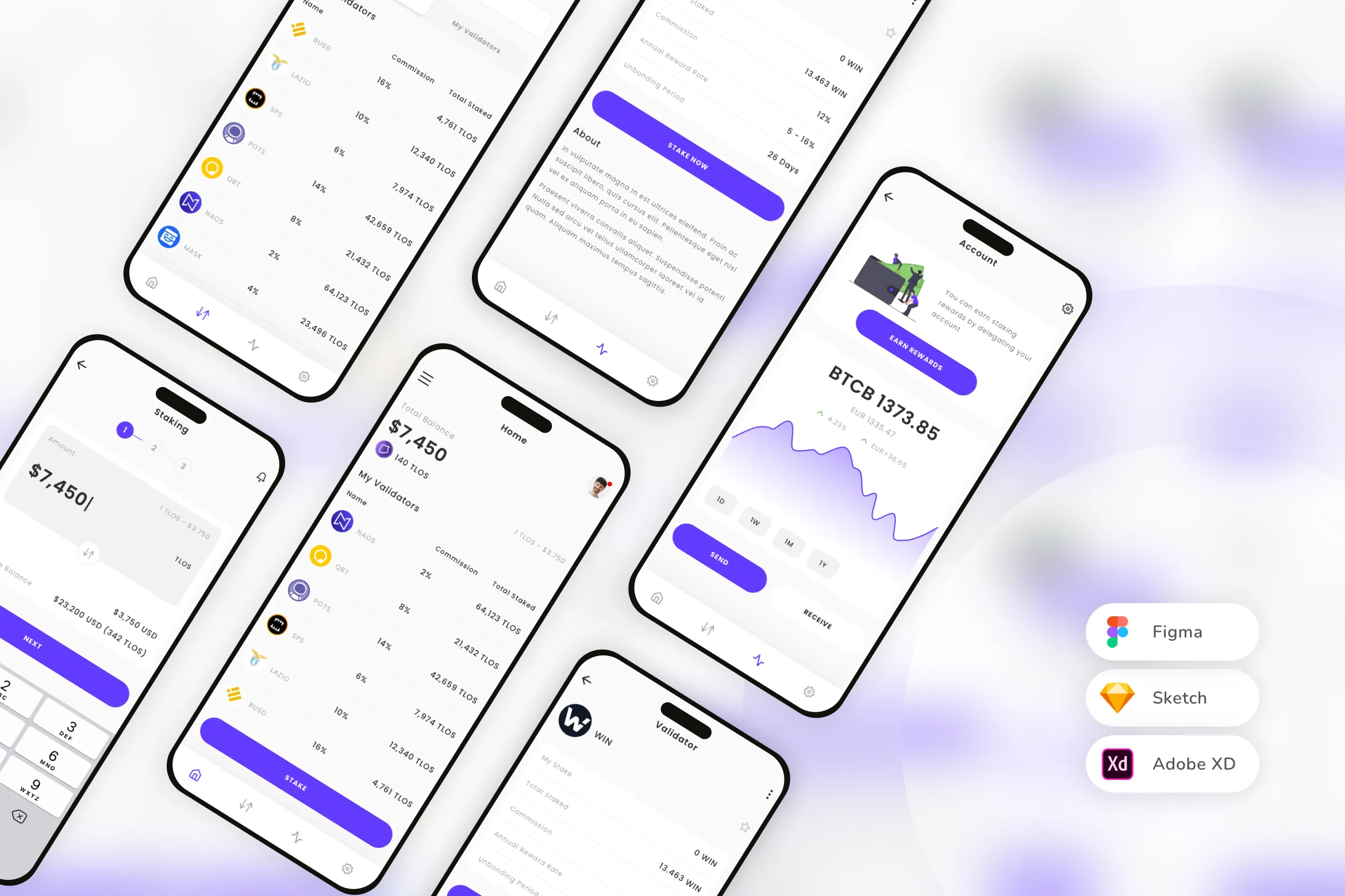 Cryptocurrency Staking Mobile App UI Kit