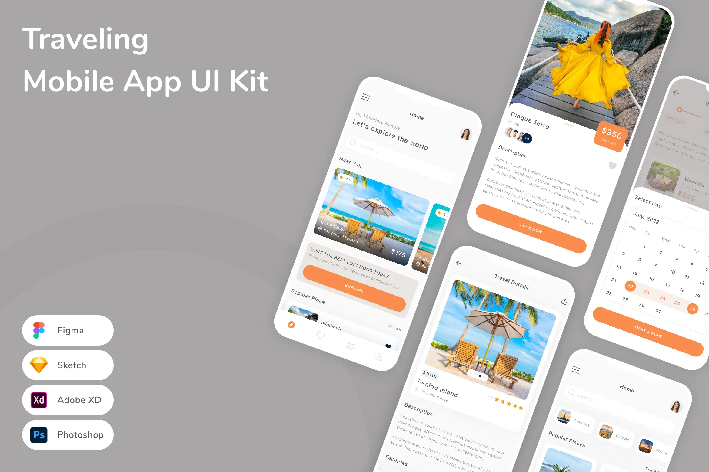 Traveling Mobile App UI Kit
