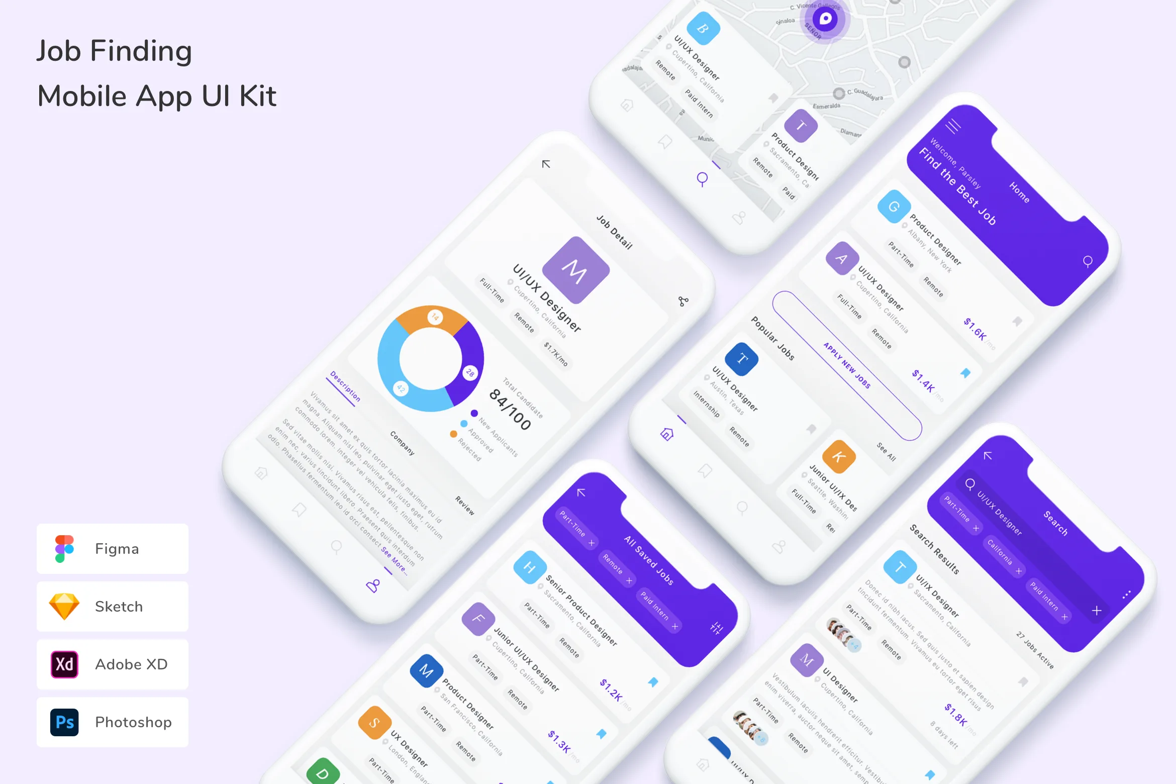 Job Finding Mobile App UI Kit
