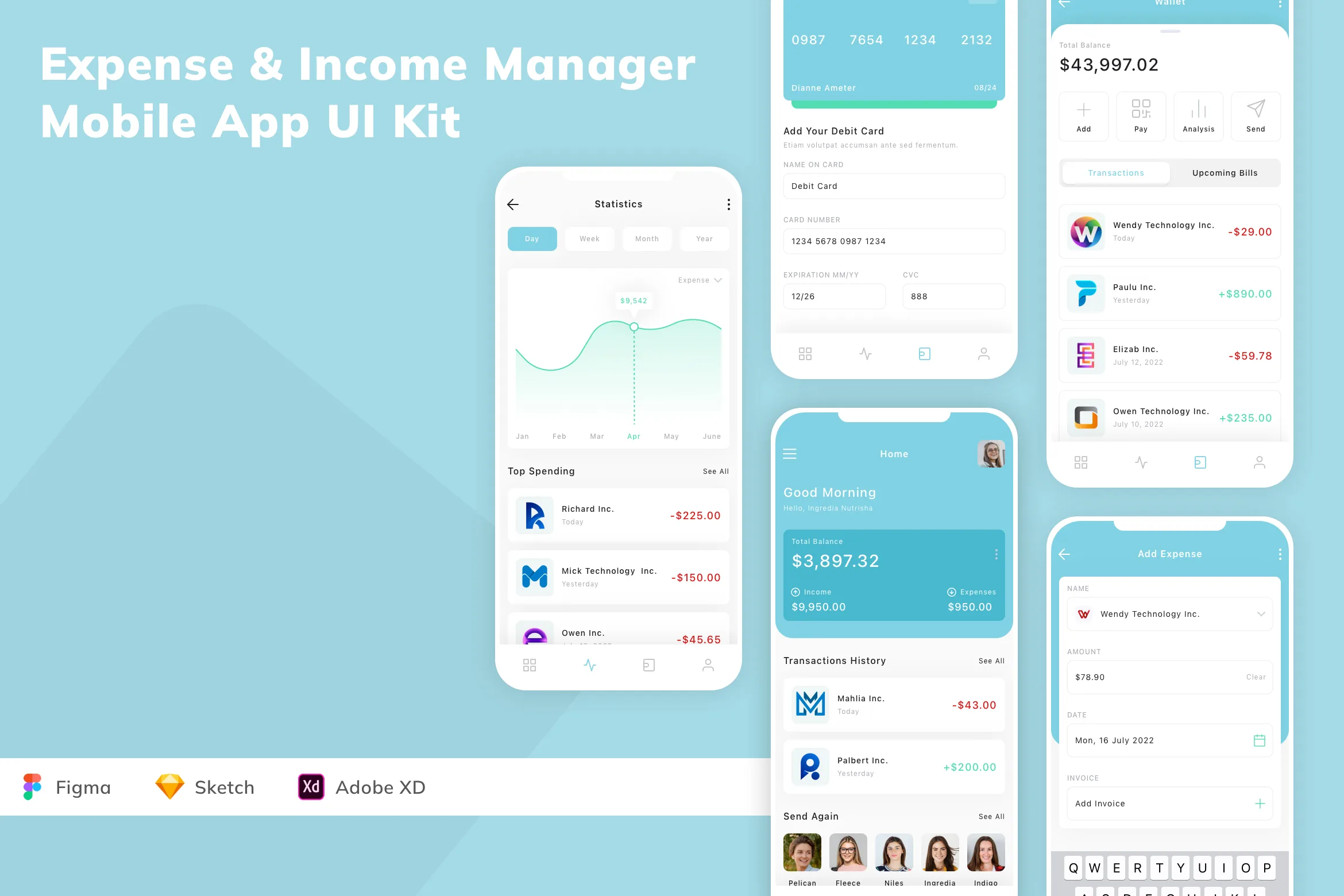 Expense & Income Manager Mobile App UI Kit