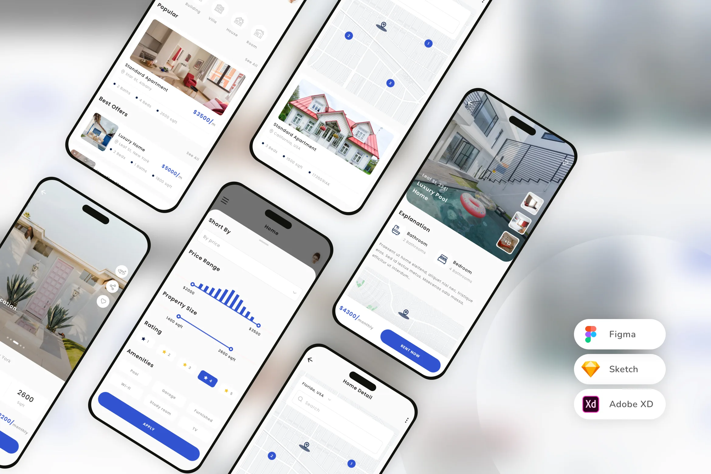 Real Estate & Rental Home Mobile App UI Kit