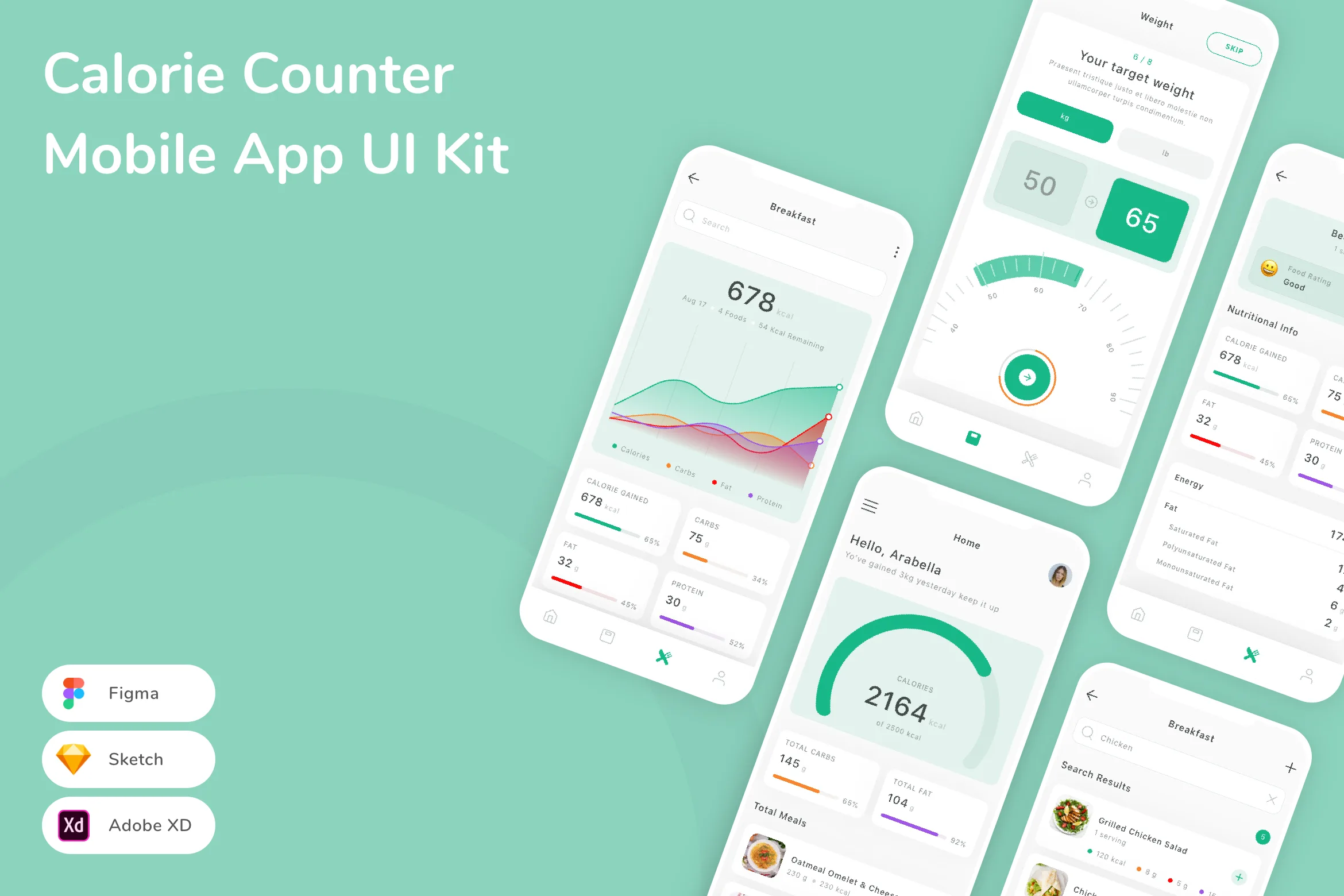 Calorie Counter Mobile App UI Kit