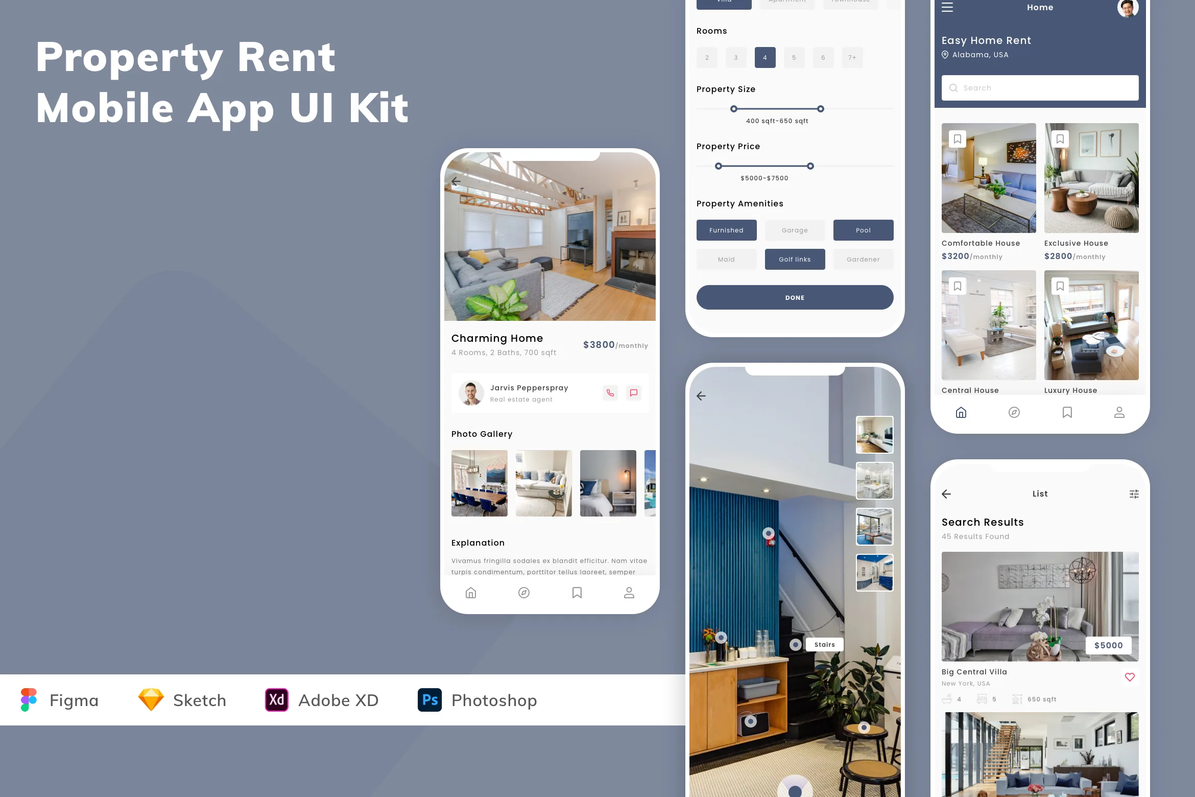 Property Rent Mobile App UI Kit