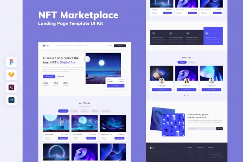 NFT Marketplace Landing Page Template UI Kit