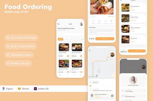 Food Ordering Mobile App UI Kit