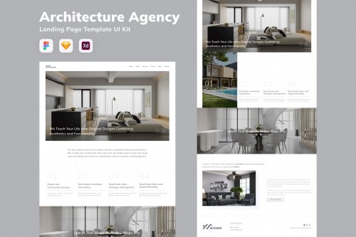Architecture Agency Landing Page Template UI Kit
