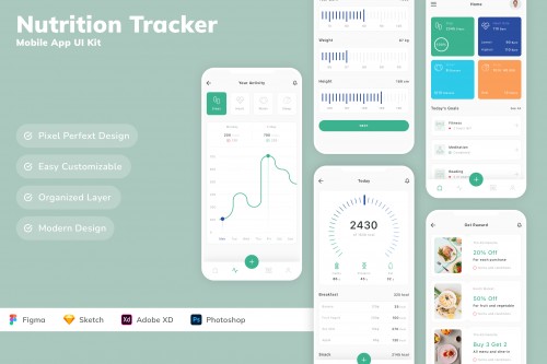 Nutrition Tracker Mobile App UI Kit