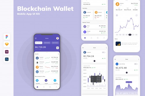 Blockchain Wallet Mobile App UI Kit