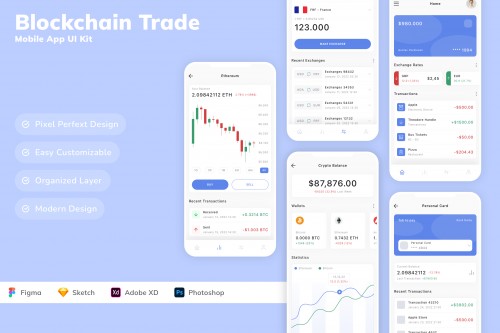 Blockchain Trade Mobile App UI Kit