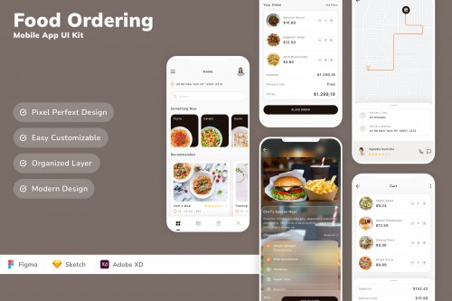 Food Ordering Mobile App UI Kit