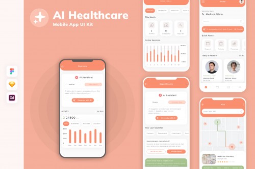 AI Healthcare Mobile App UI Kit