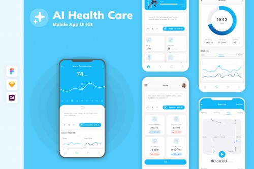 AI Health Care Mobile App UI Kit