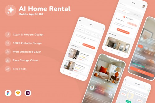 AI Home Rental Mobile App UI Kit