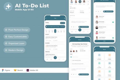 AI To-Do List Mobile App UI Kit