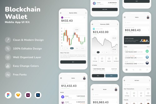 Blockchain Wallet Mobile App UI Kit