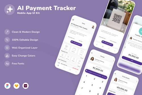 AI Payment Tracker Mobile App UI Kit